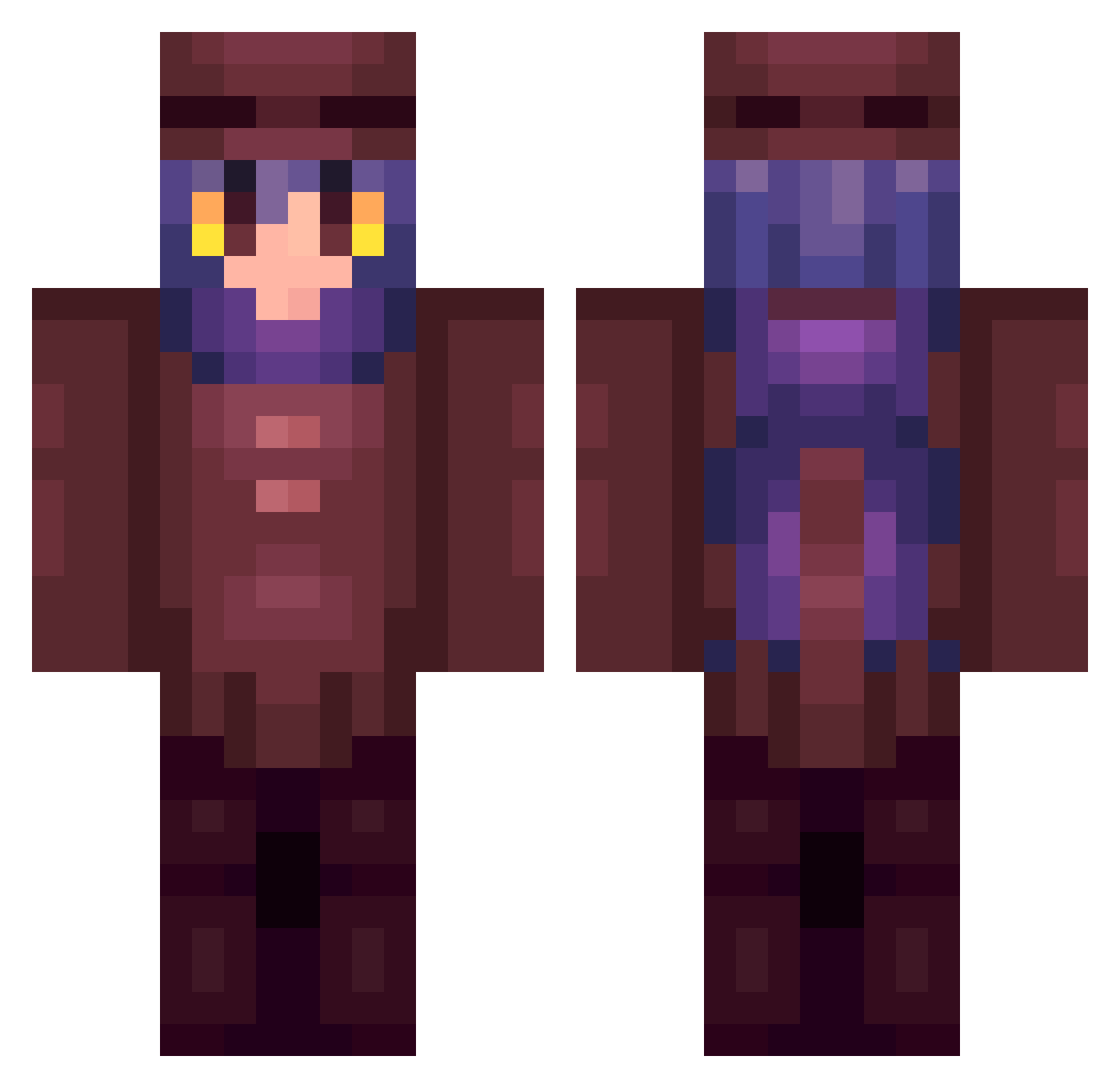 KieraSword Minecraft skin, front and back view