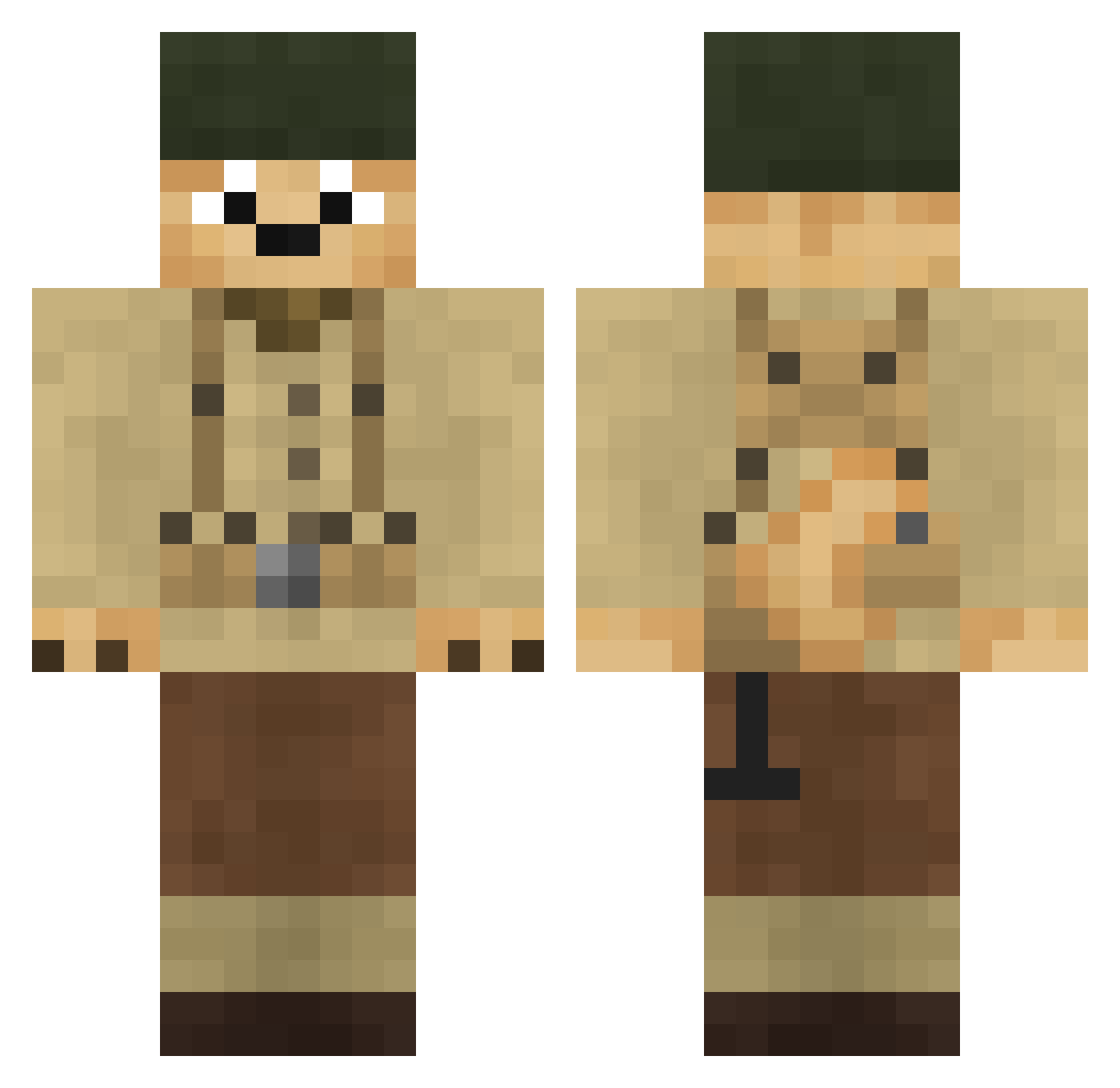 Gauntlet_YTER Minecraft skin, front and back view
