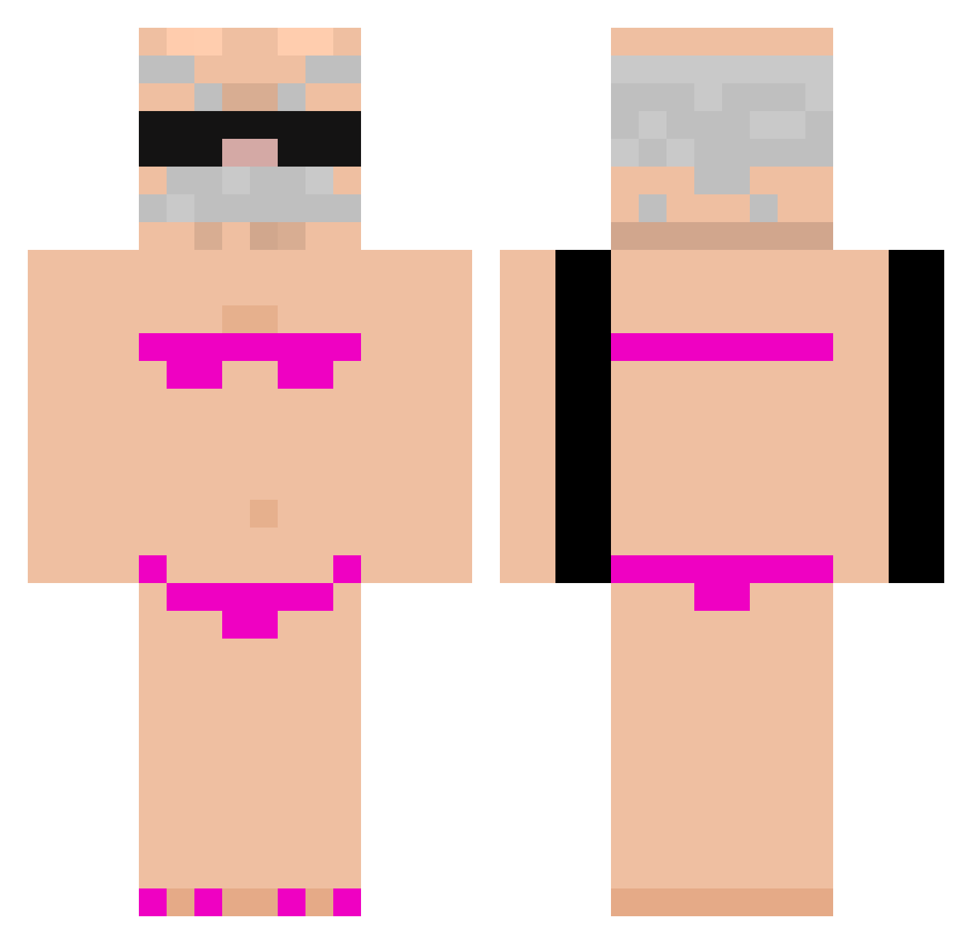 fietekn Minecraft skin, front and back view
