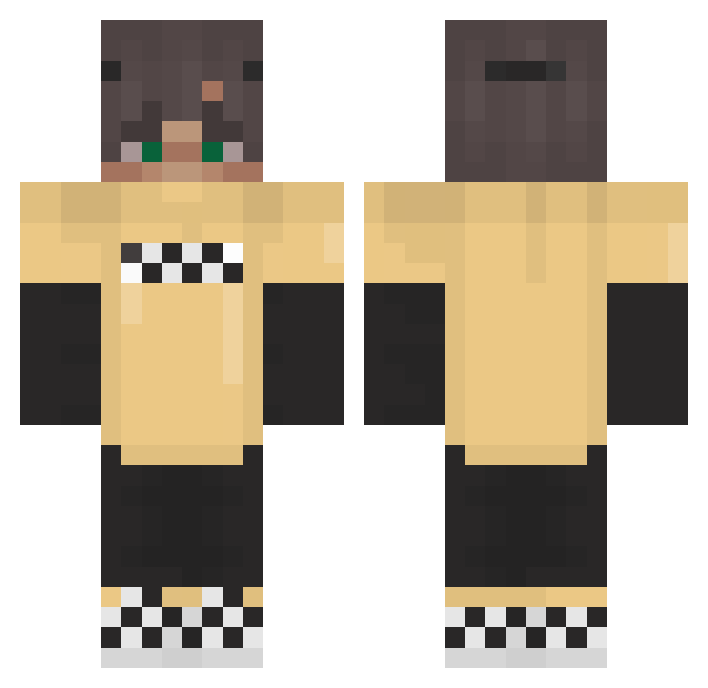 2zad Minecraft skin, front and back view