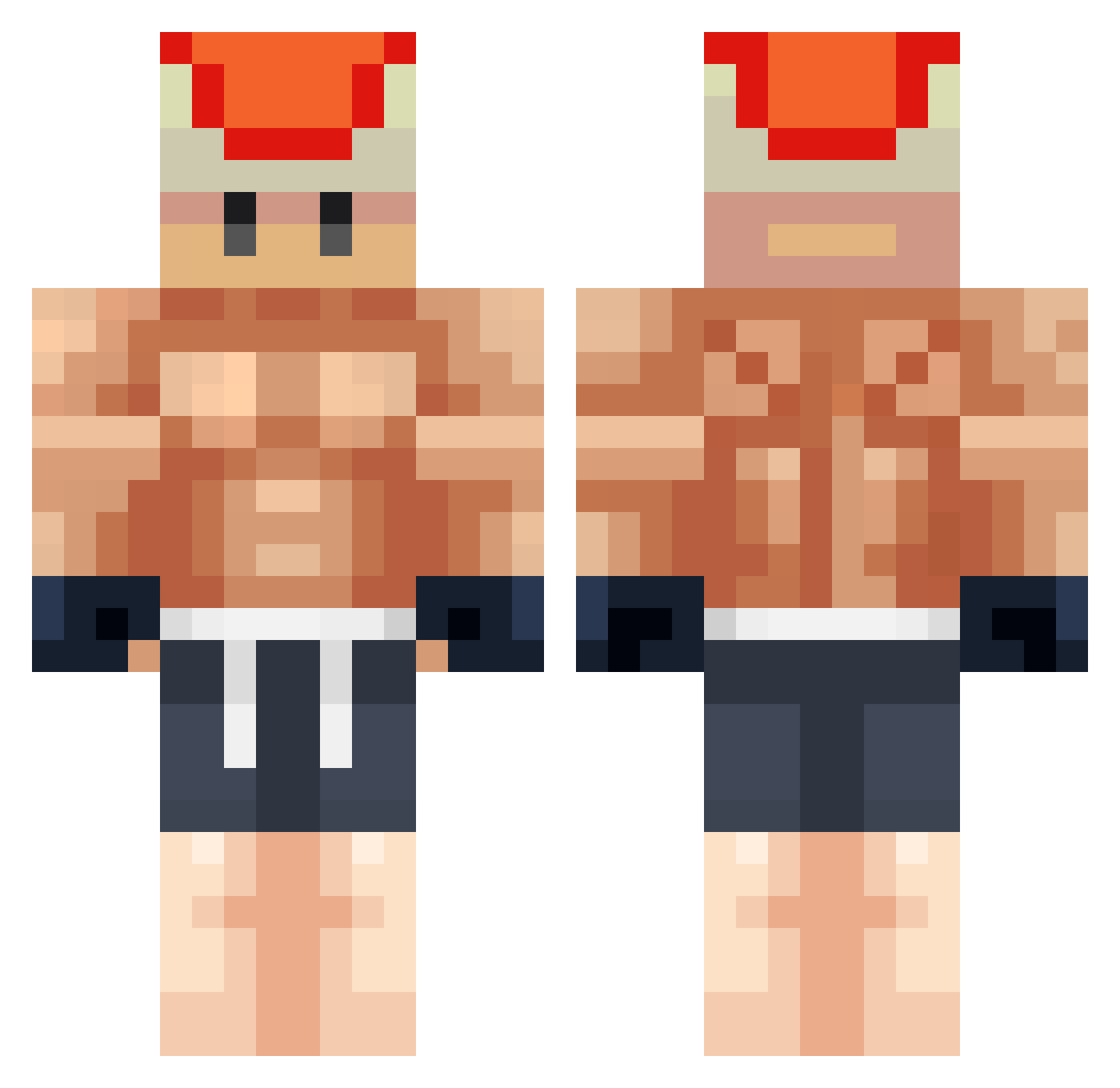 z_ship Minecraft skin, front and back view