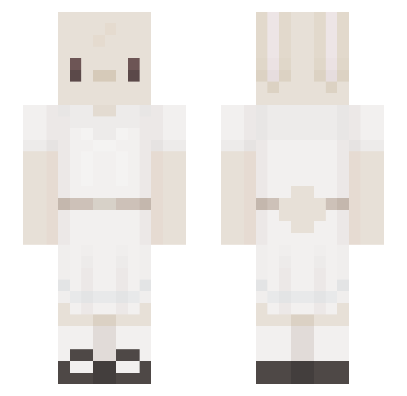 Raddykins Minecraft skin, front and back view