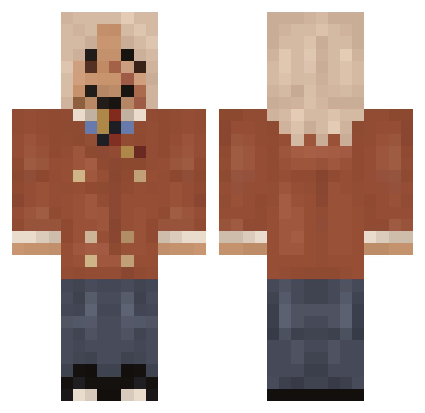 aarontaro Minecraft skin, front and back view