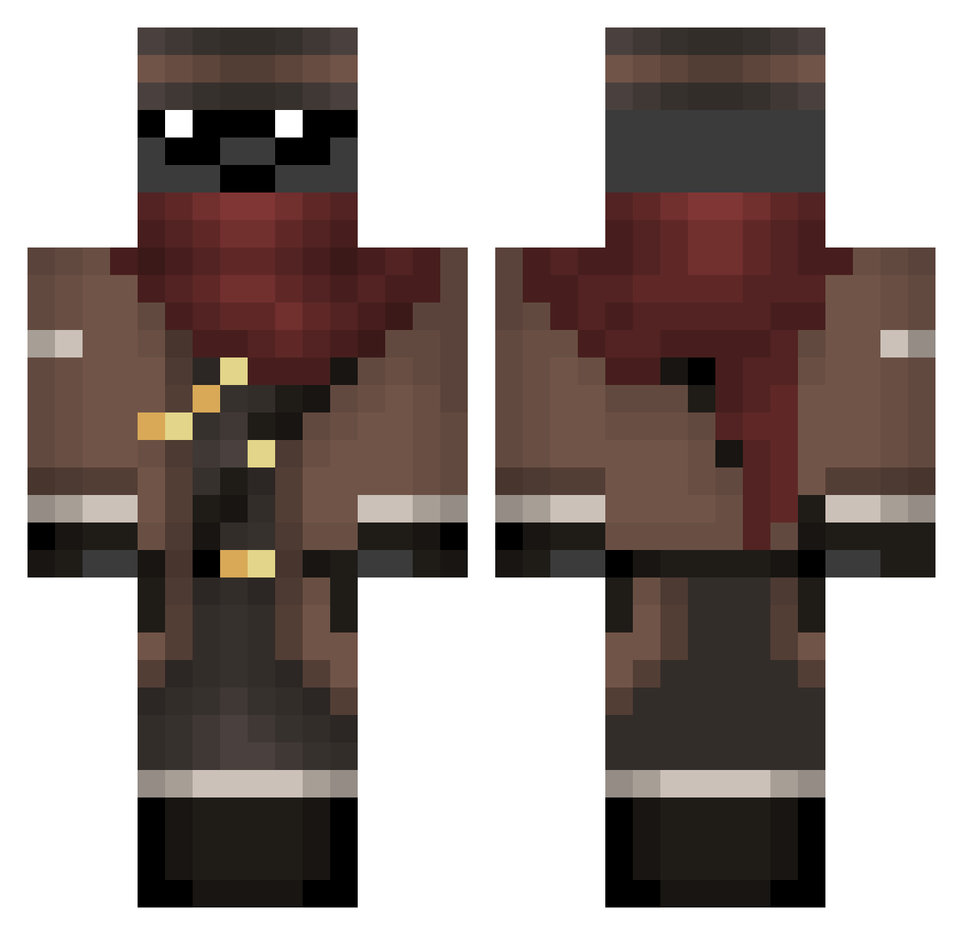 FelixJParker Minecraft skin, front and back view
