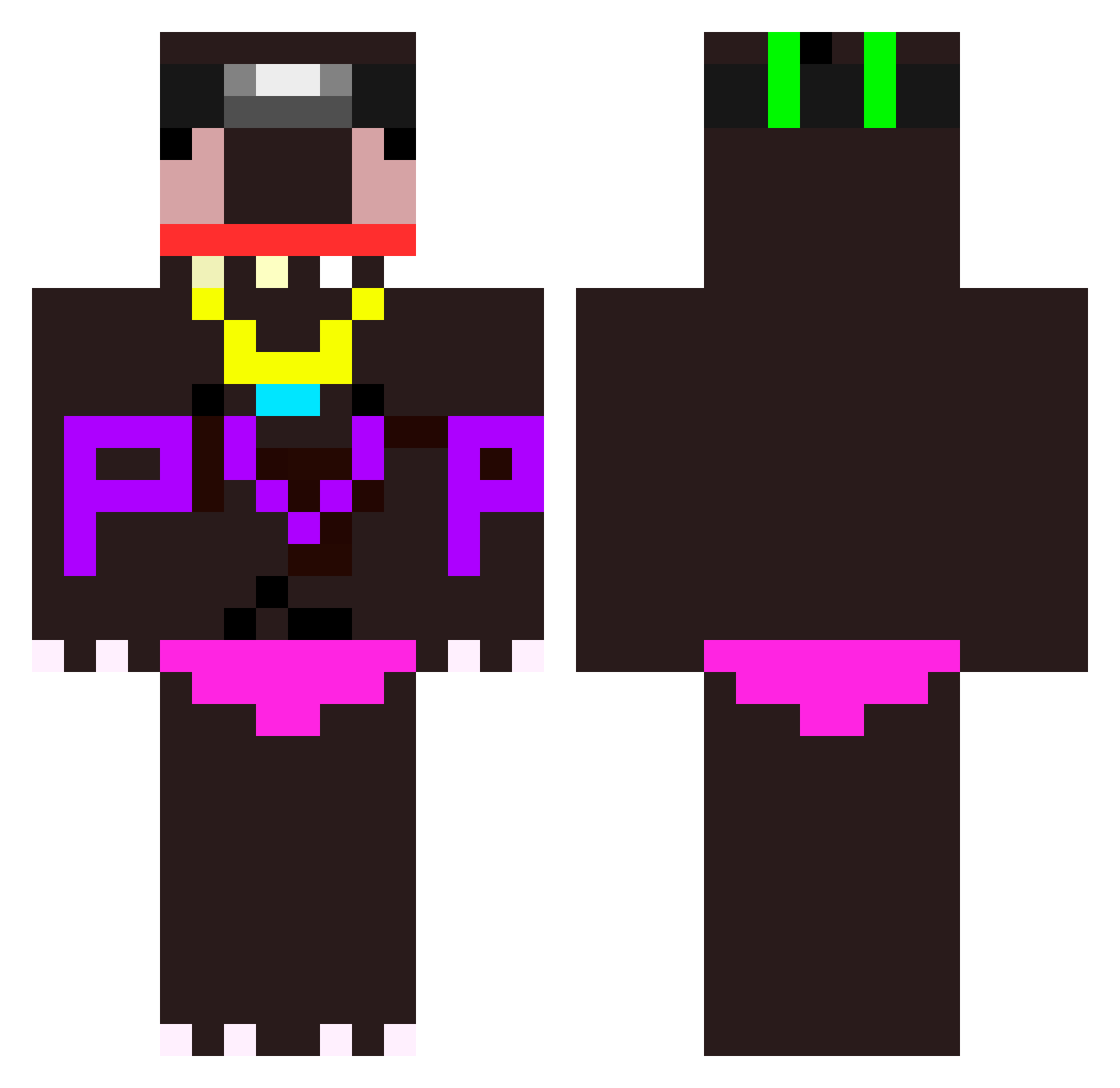 Jhammy8179 Minecraft skin, front and back view