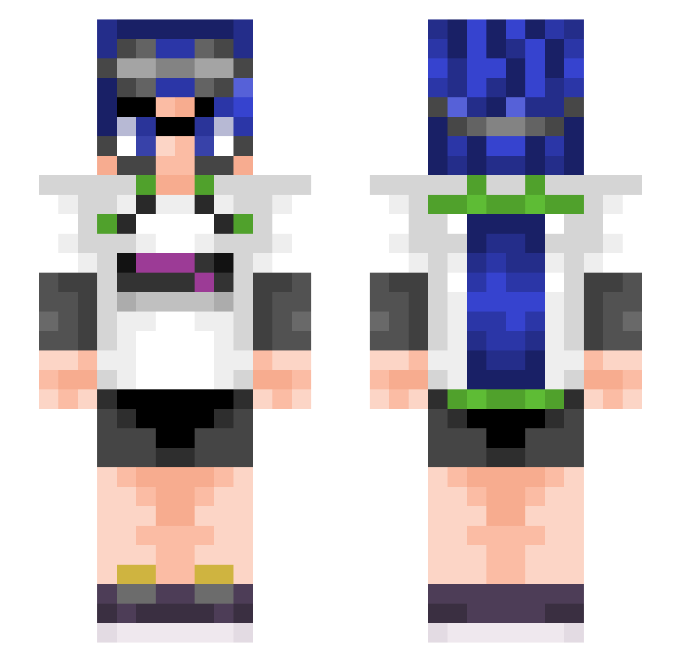 MeduimSquid Minecraft skin, front and back view
