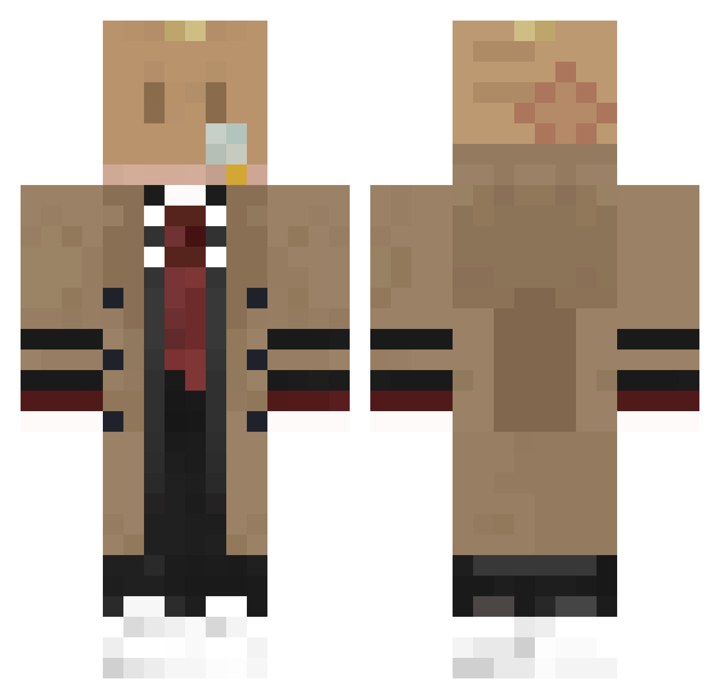 FreeshaVocado Minecraft skin, front and back view