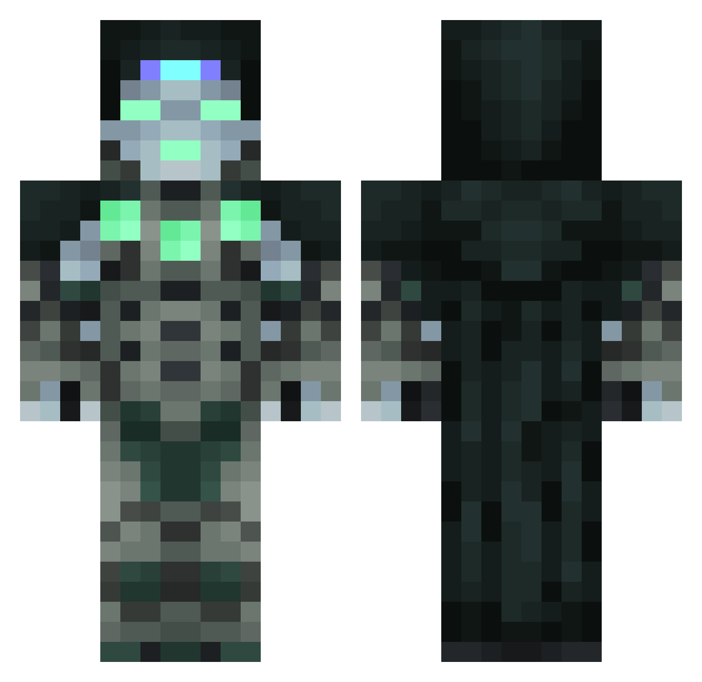 GreenBrad Minecraft skin, front and back view