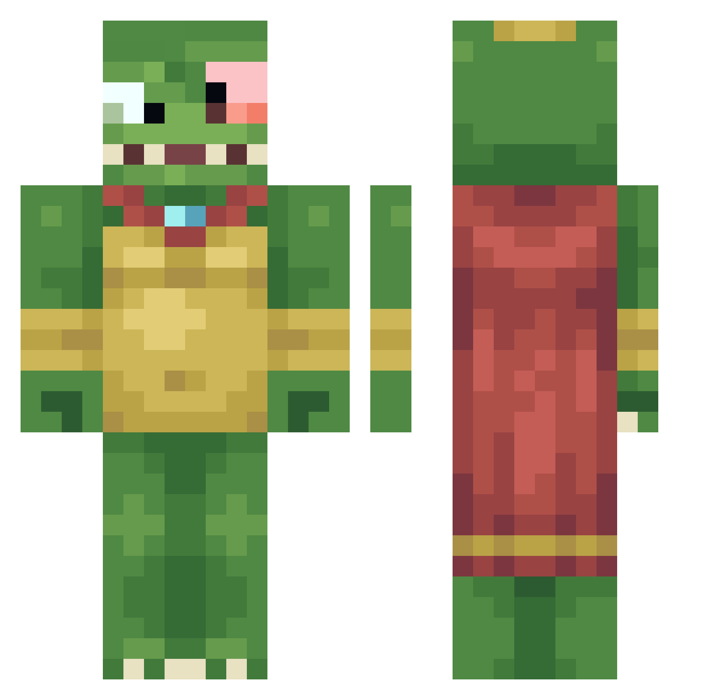 Pampouatou Minecraft skin, front and back view