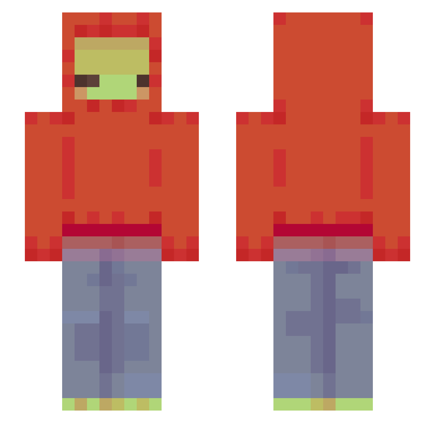 Arlie Minecraft skin, front and back view