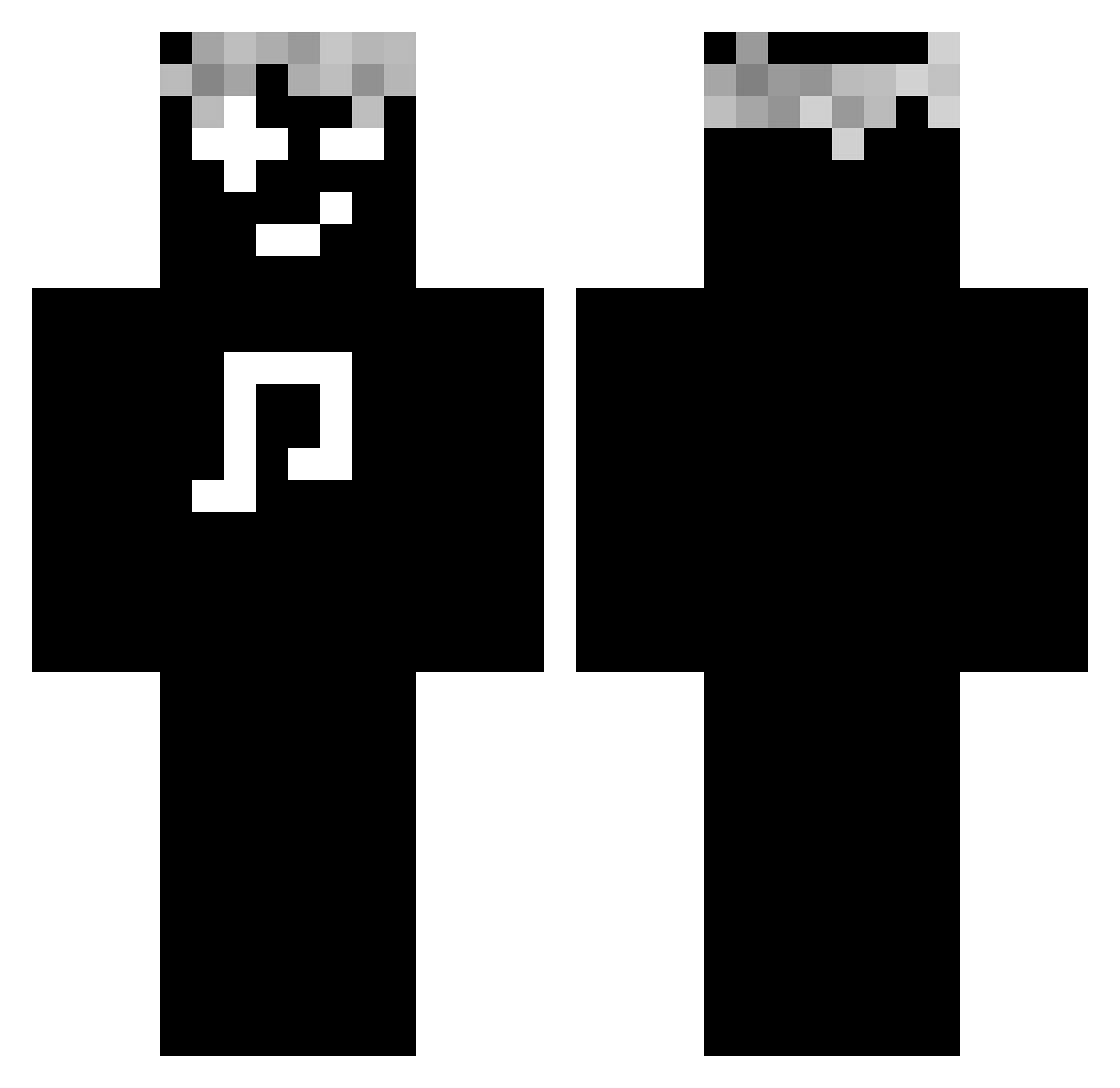 Myynx Minecraft skin, front and back view