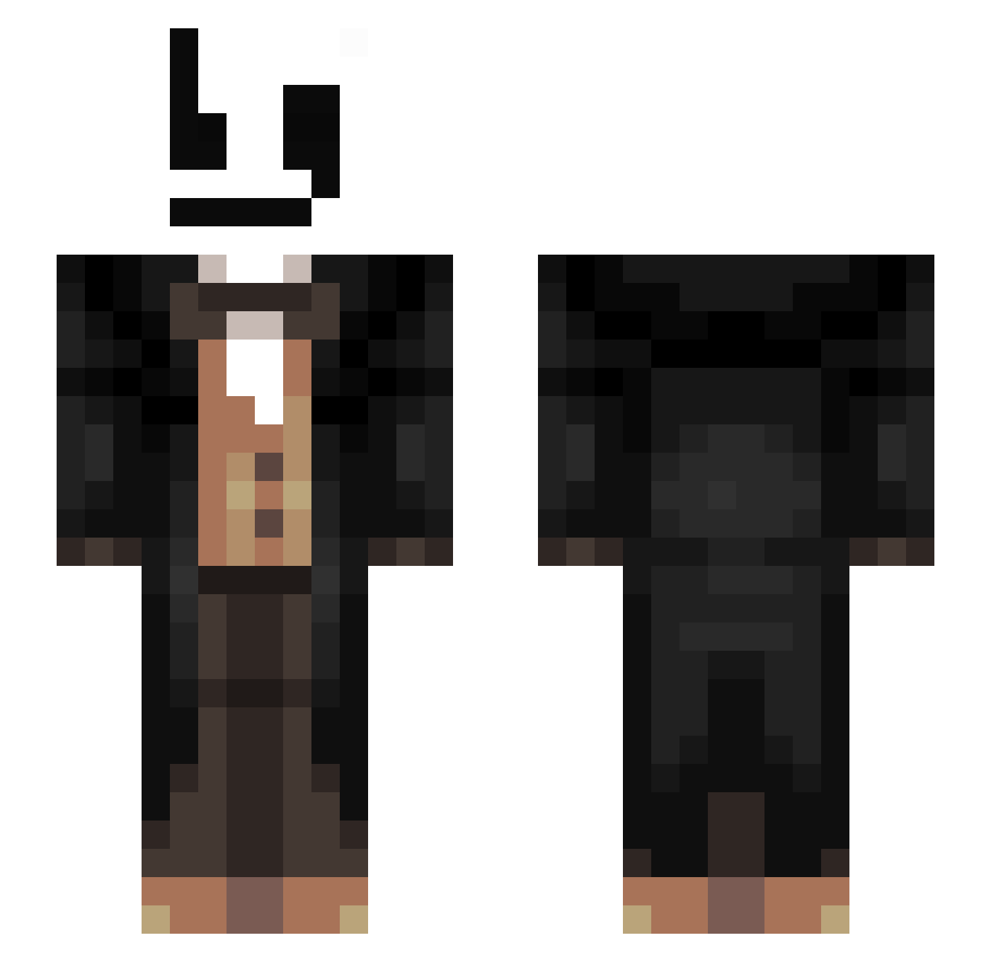 TheDropreich Minecraft skin, front and back view