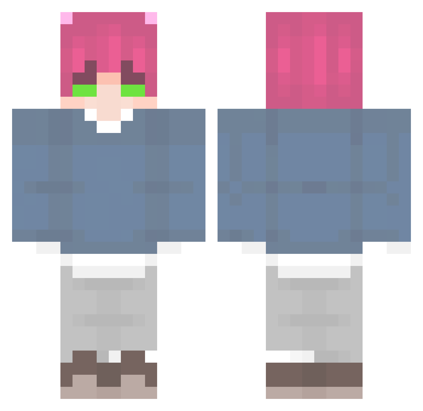 AbsoluteArt Minecraft skin, front and back view