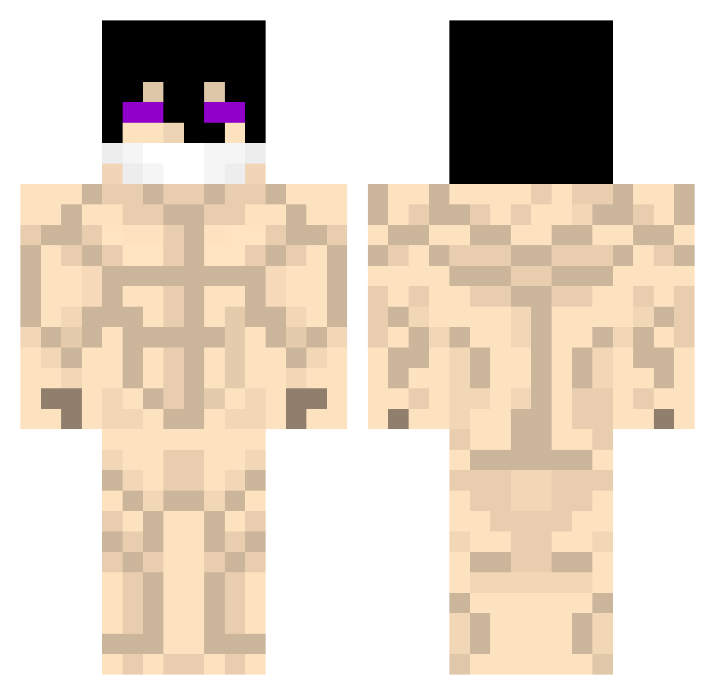 Toft Minecraft skin, front and back view