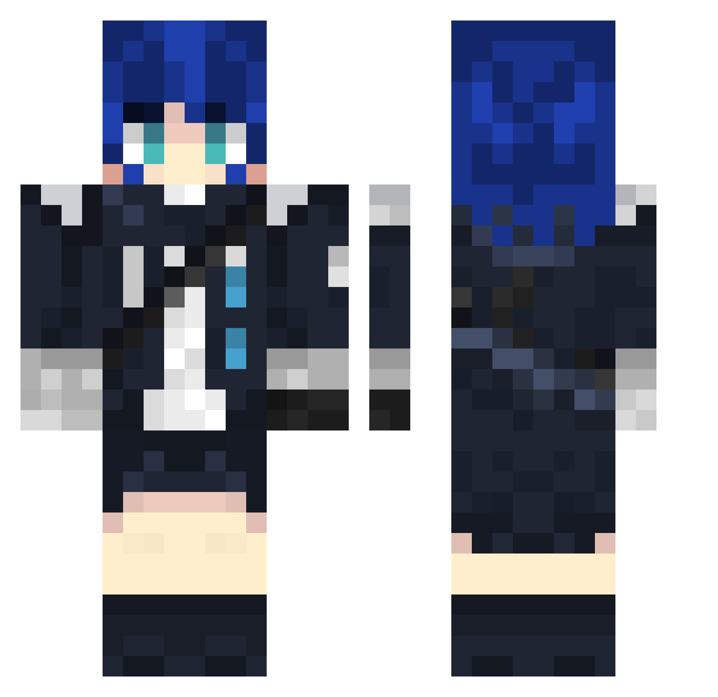 XxMostimaxX Minecraft skin, front and back view