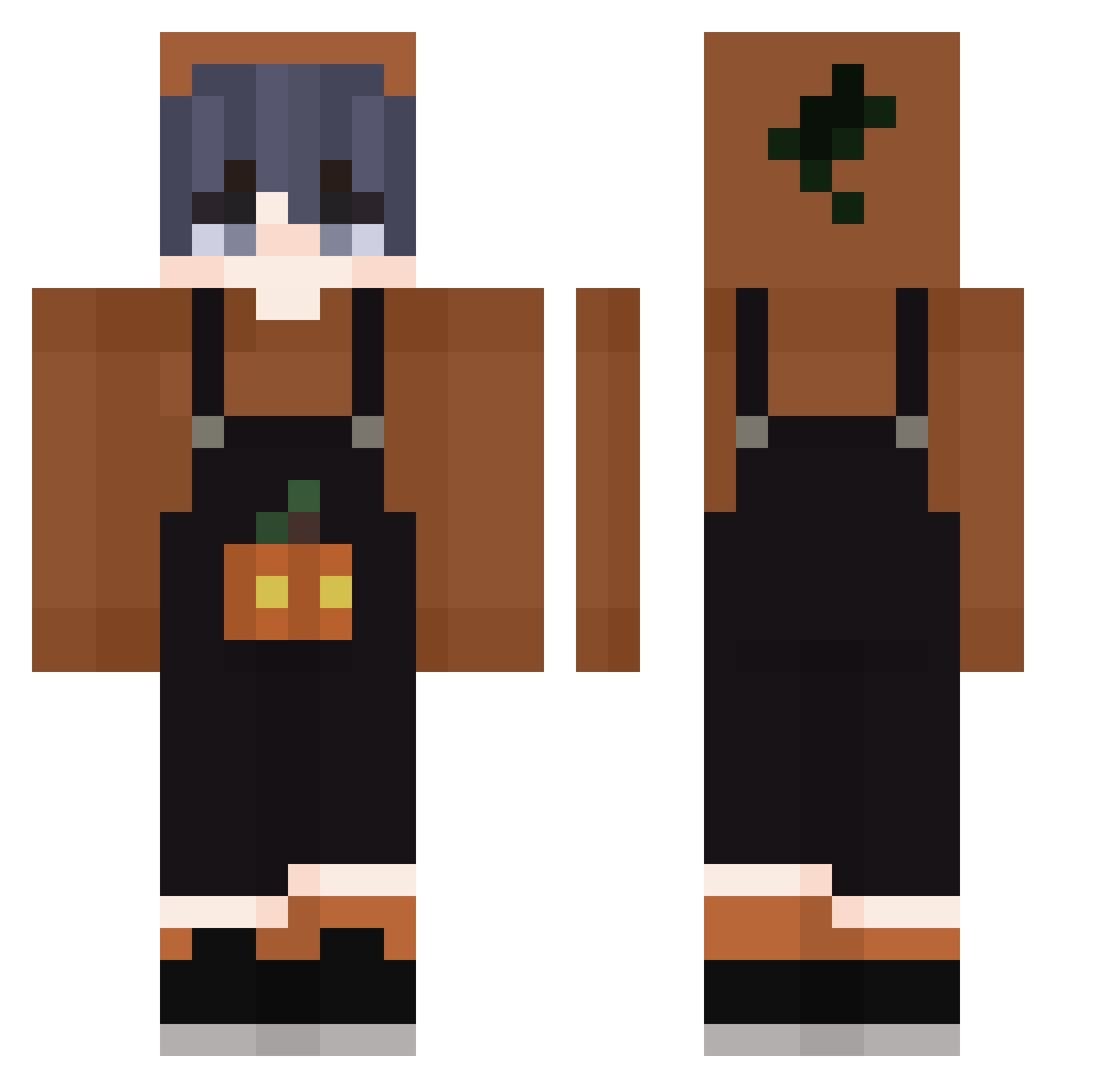 Nekometa Minecraft skin, front and back view