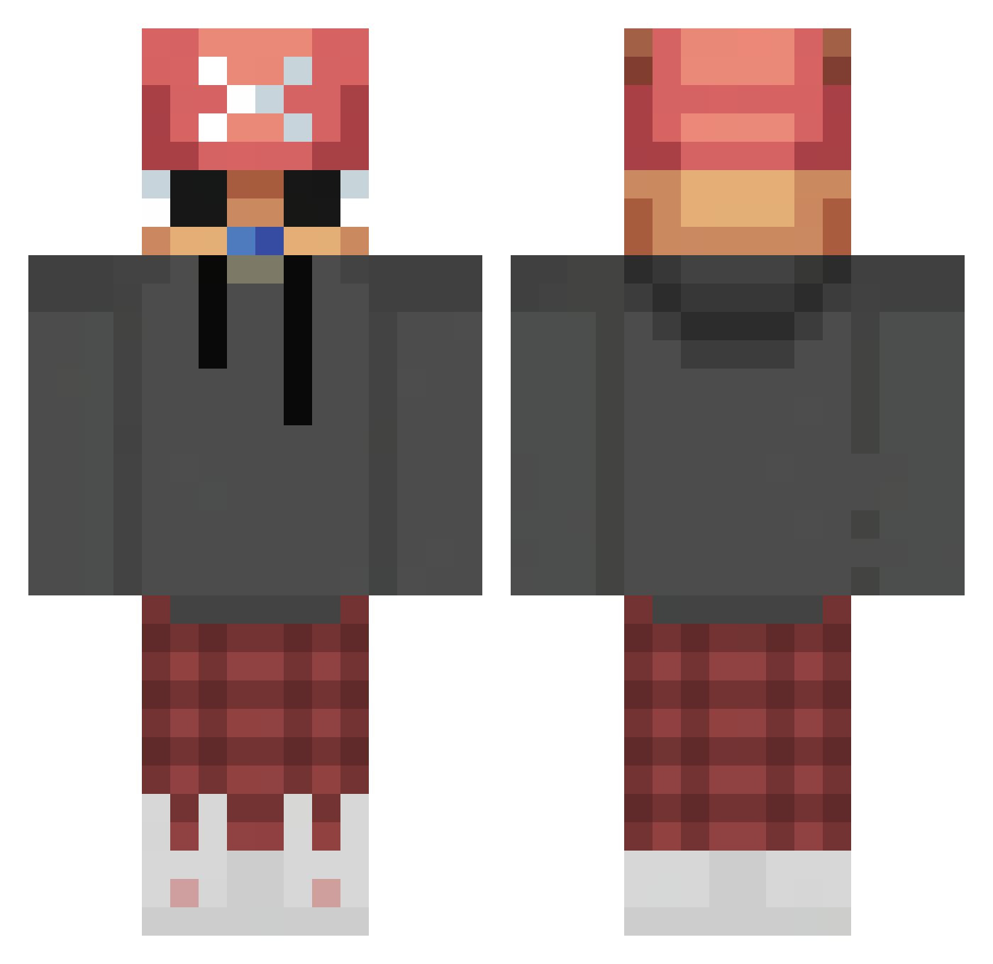 MrVelozy Minecraft skin, front and back view