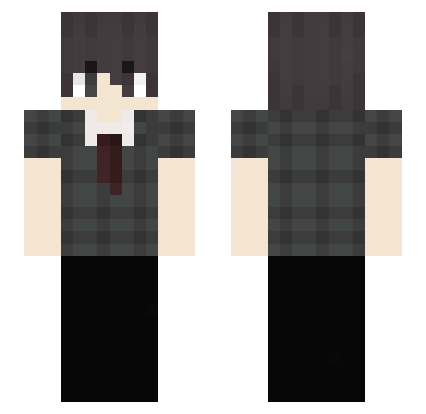 Sorows Minecraft skin, front and back view