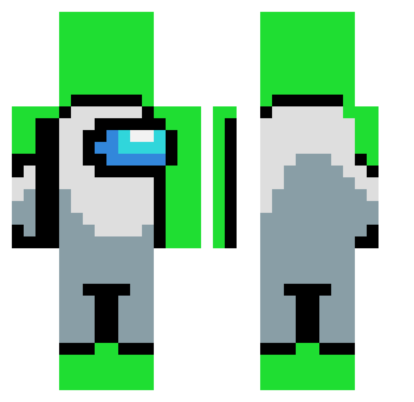 Mellanmjolkk Minecraft skin, front and back view