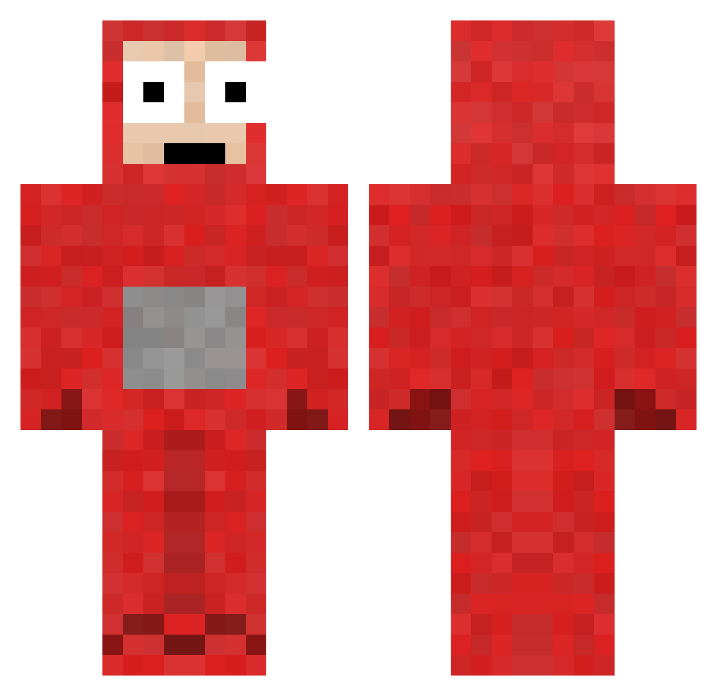 CallMeBigBoy Minecraft skin, front and back view