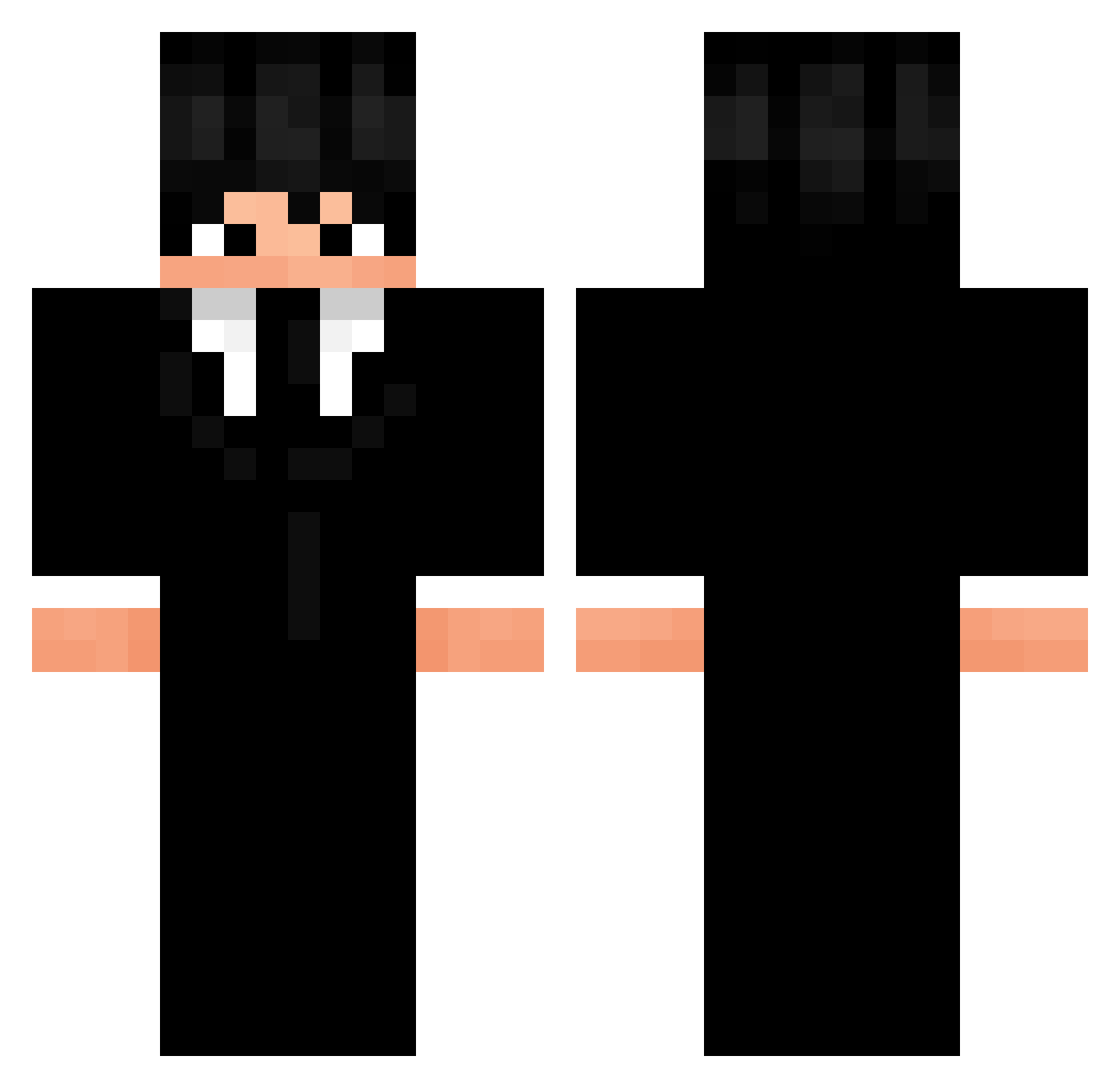 zyeqque Minecraft skin, front and back view