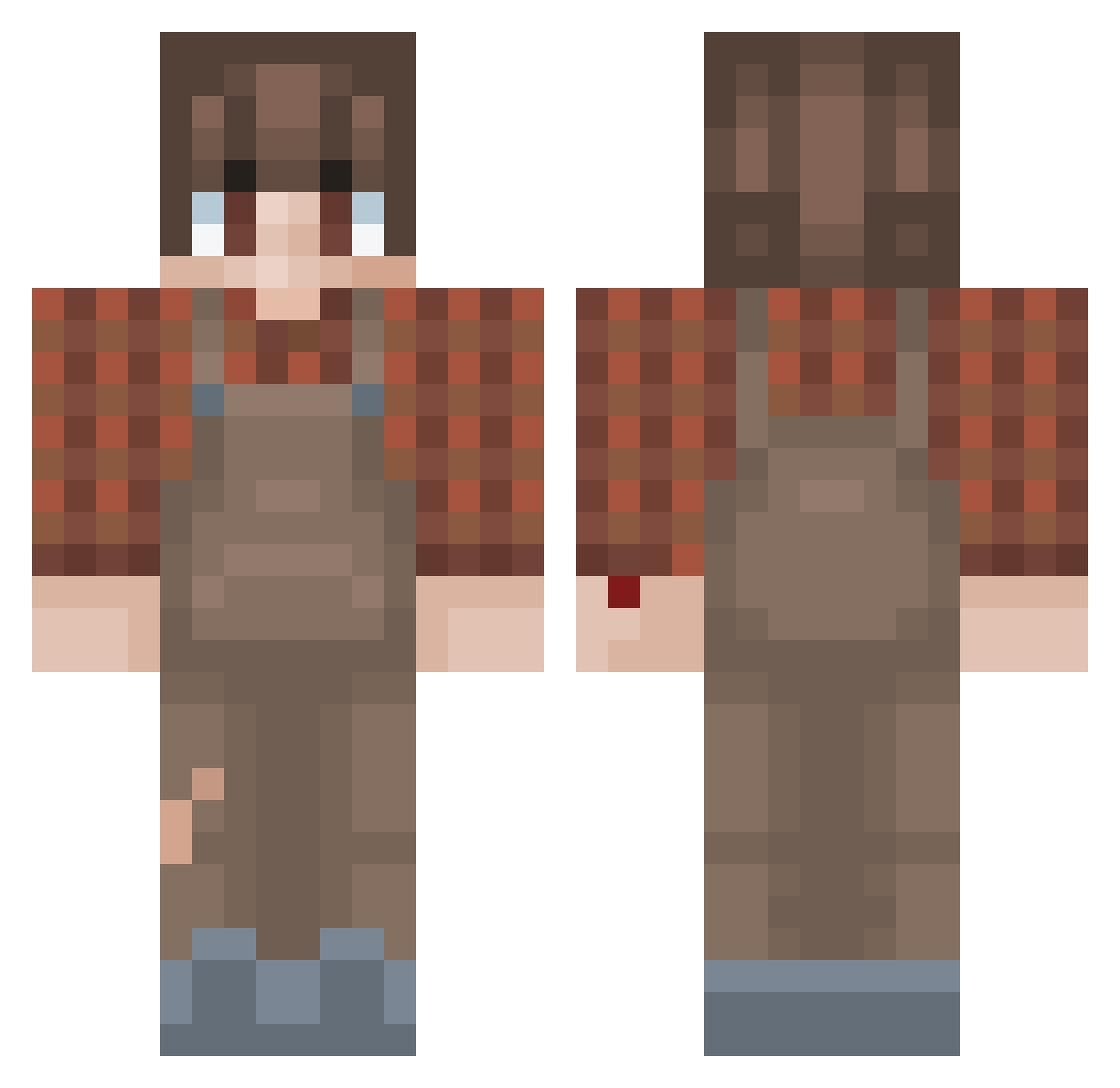SoumLarama Minecraft skin, front and back view