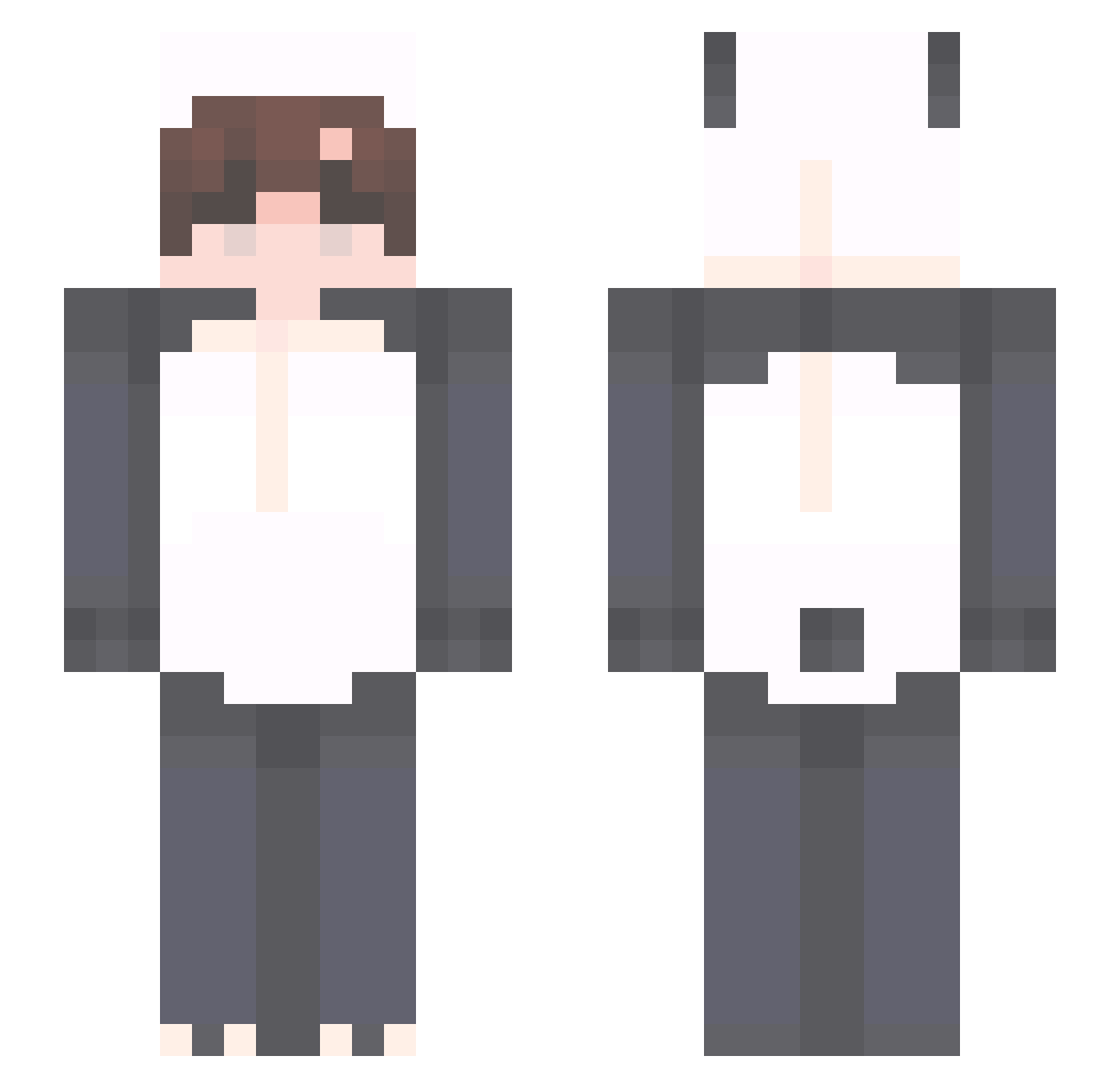Cayalense Minecraft skin, front and back view