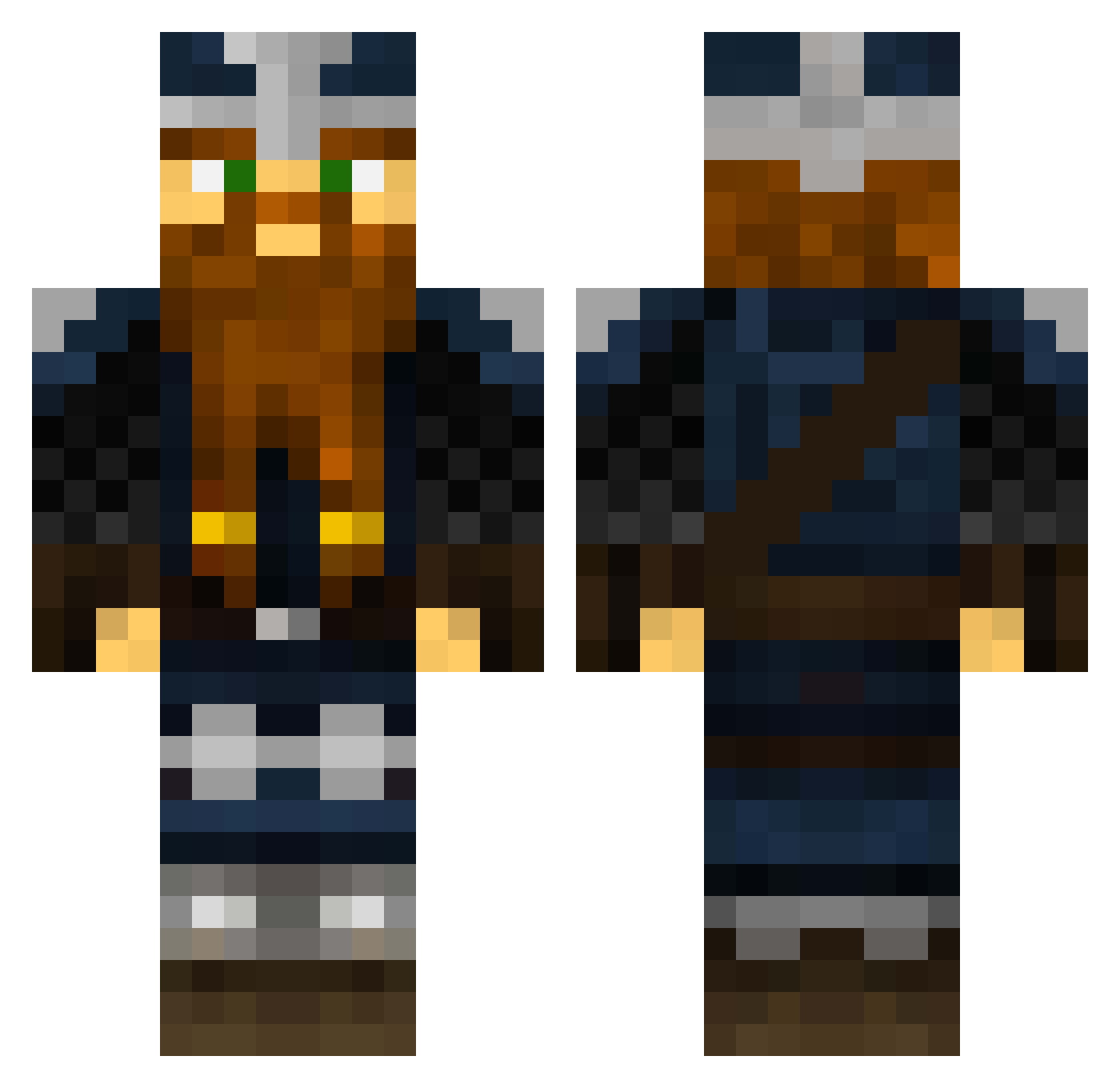 Handtooch Minecraft skin, front and back view