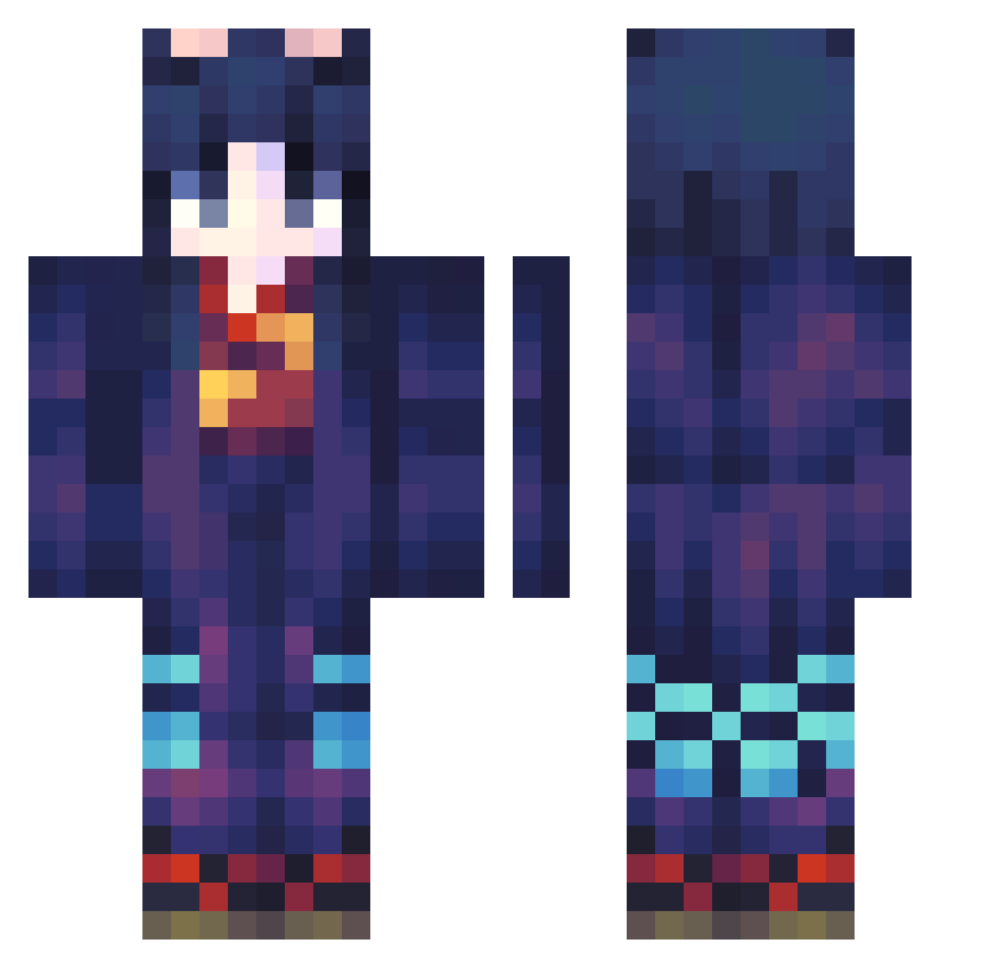 chayanis Minecraft skin, front and back view
