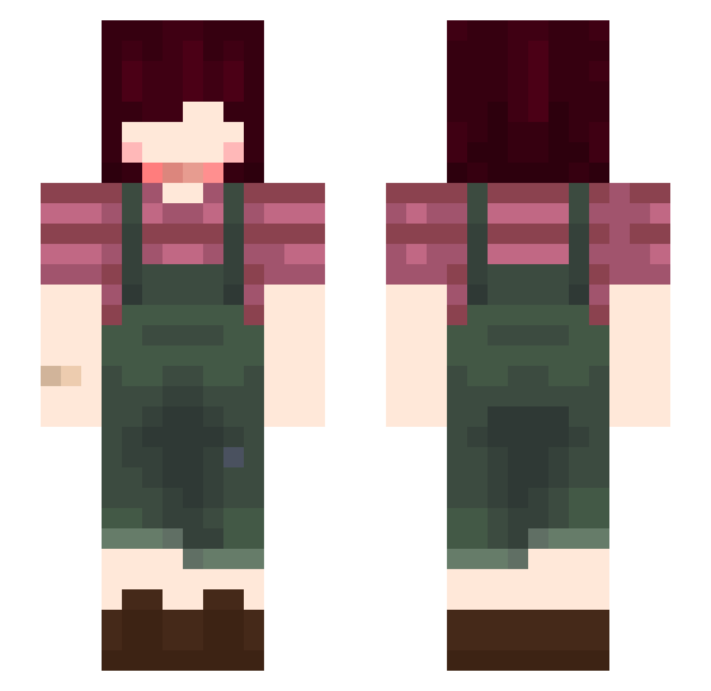 decubas Minecraft skin, front and back view