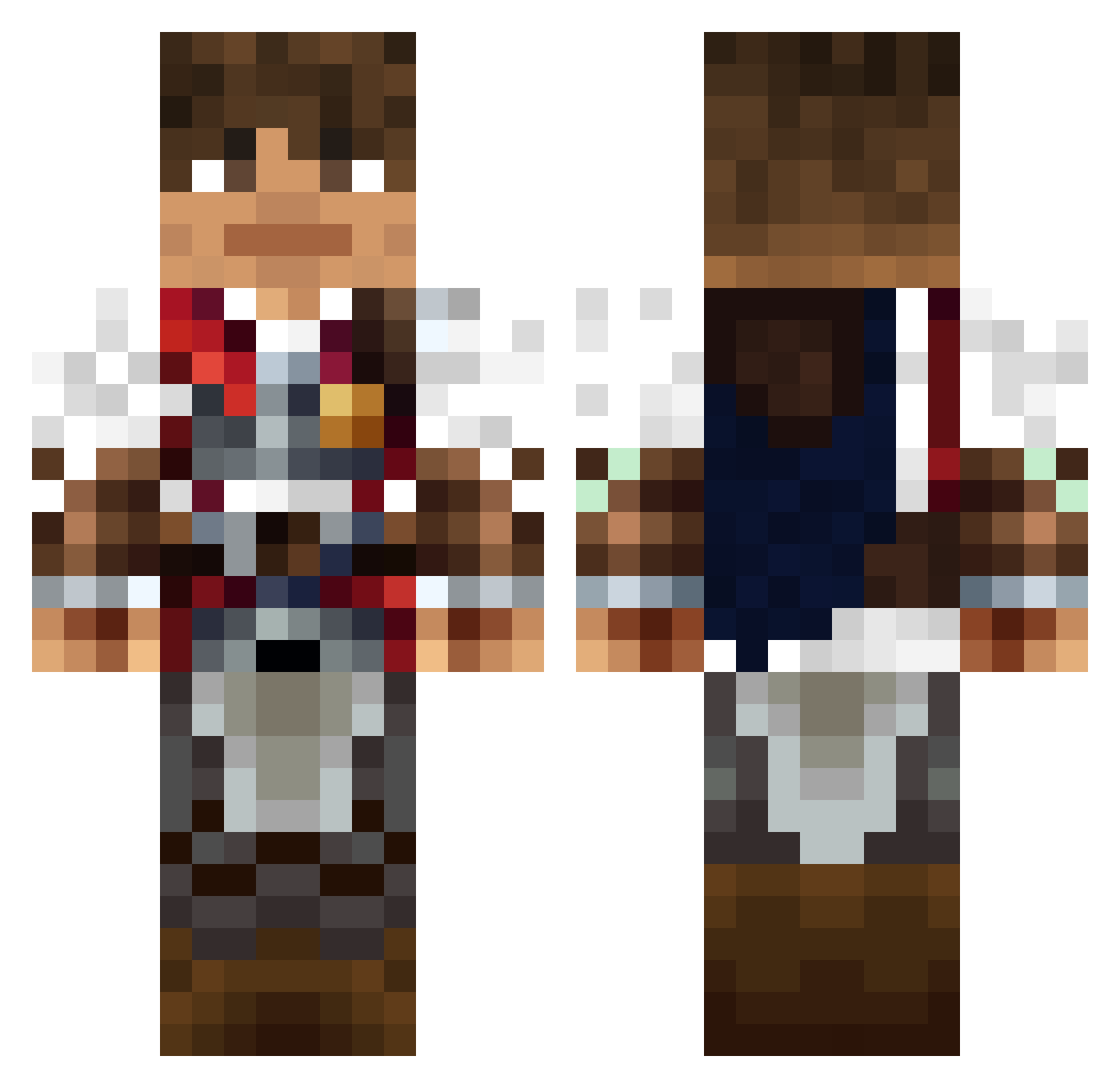 CaptainCarni Minecraft skin, front and back view
