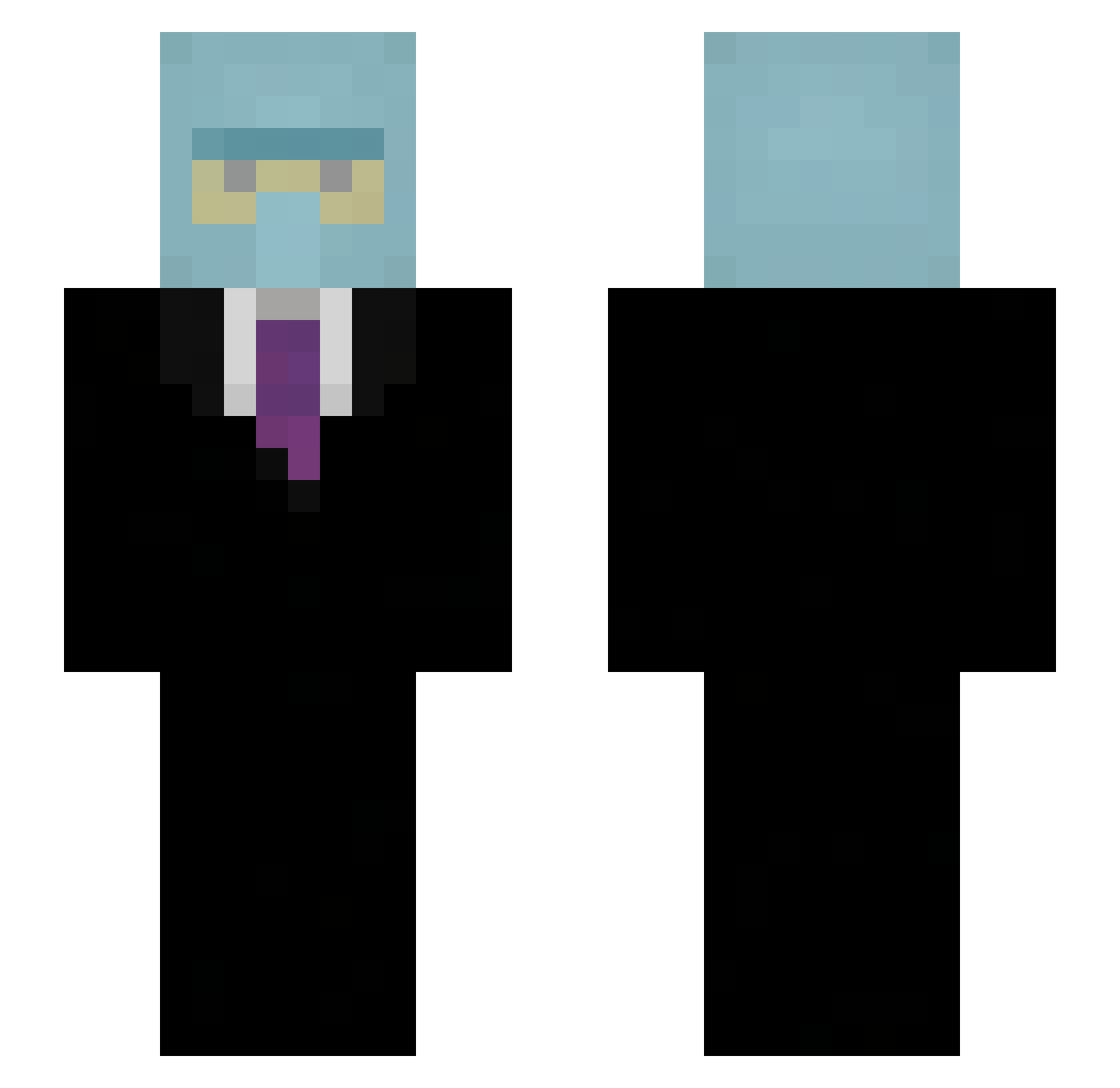 iSixy Minecraft skin, front and back view