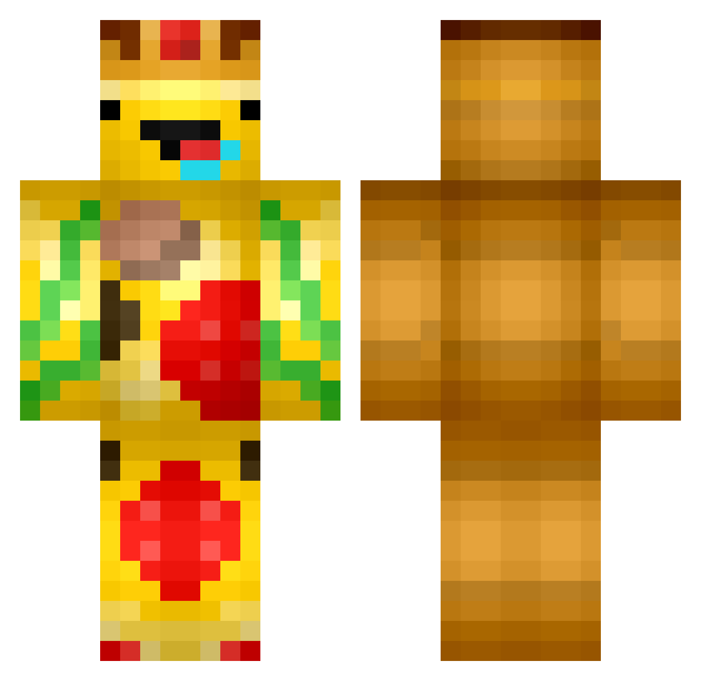 porte2010 Minecraft skin, front and back view
