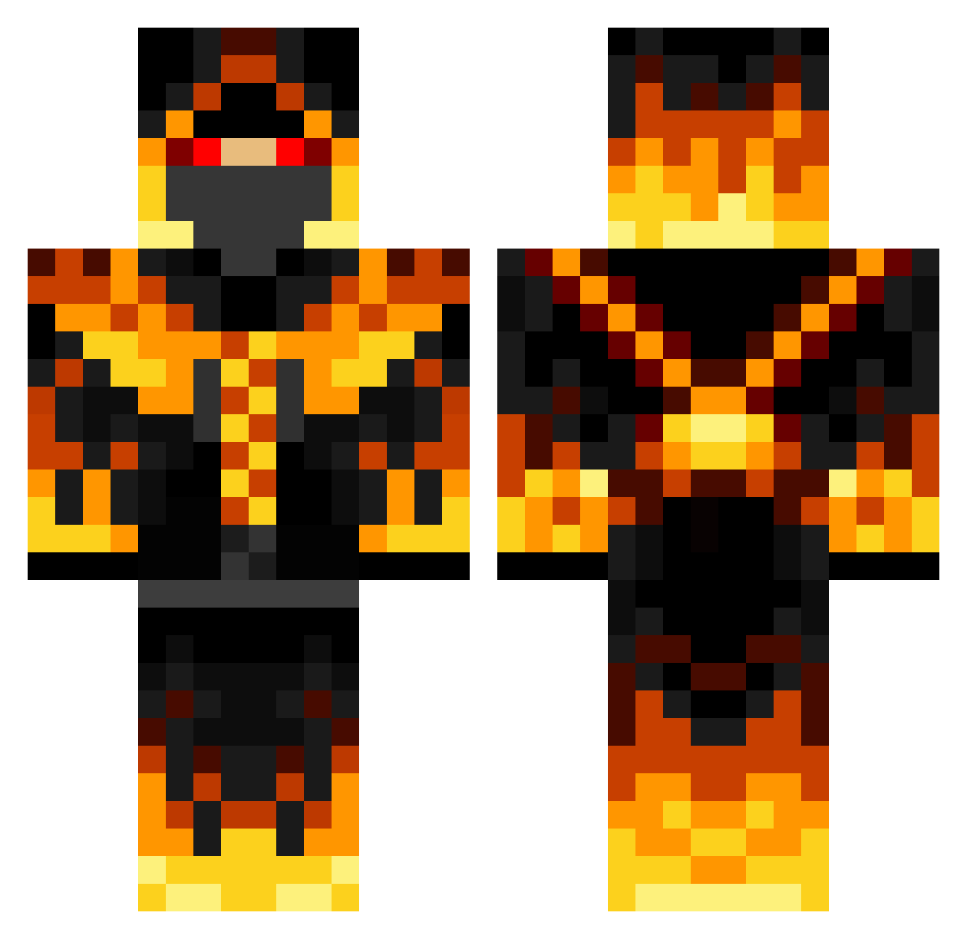 TBNRfortnite Minecraft skin, front and back view