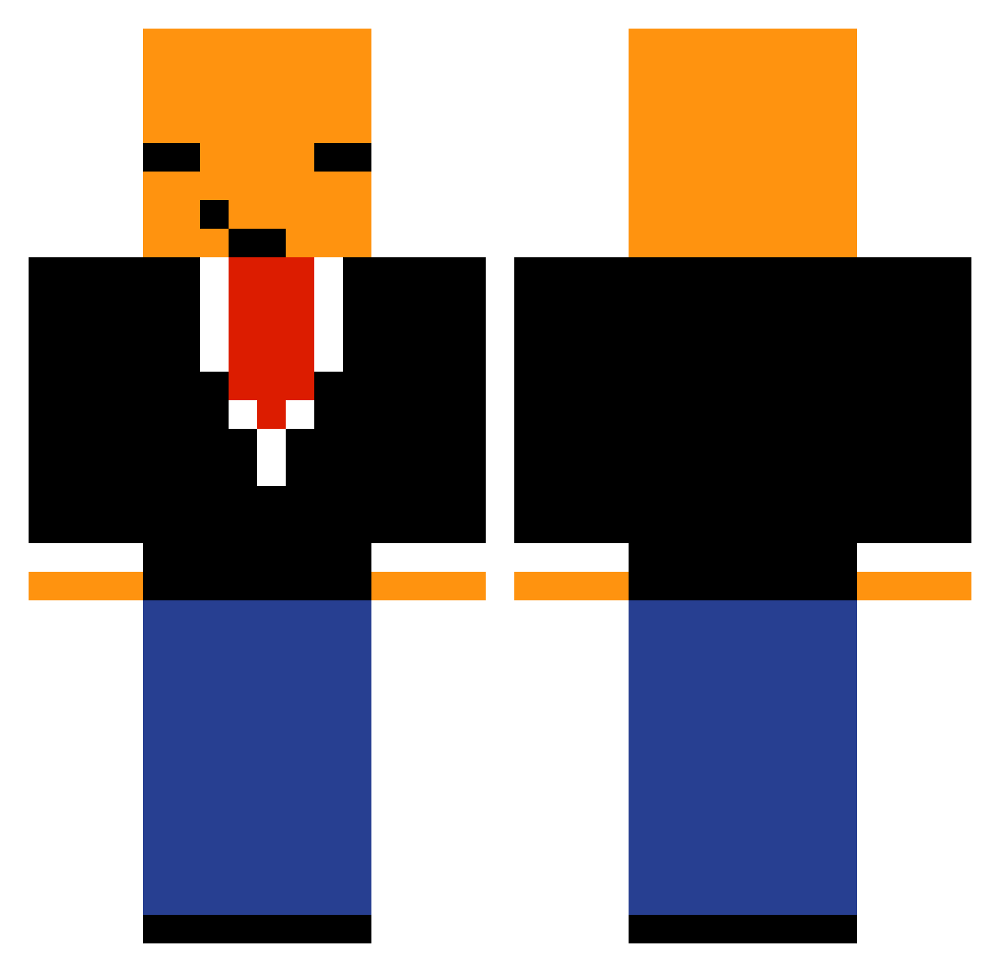 TheOrangeSyrup Minecraft skin, front and back view