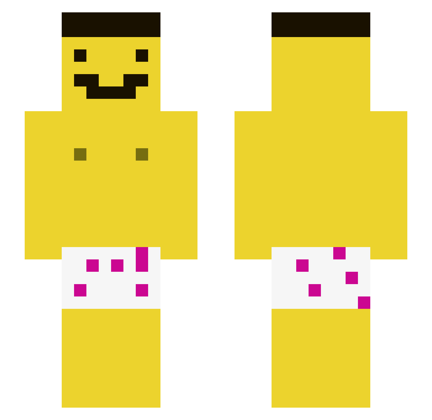 uzrww Minecraft skin, front and back view