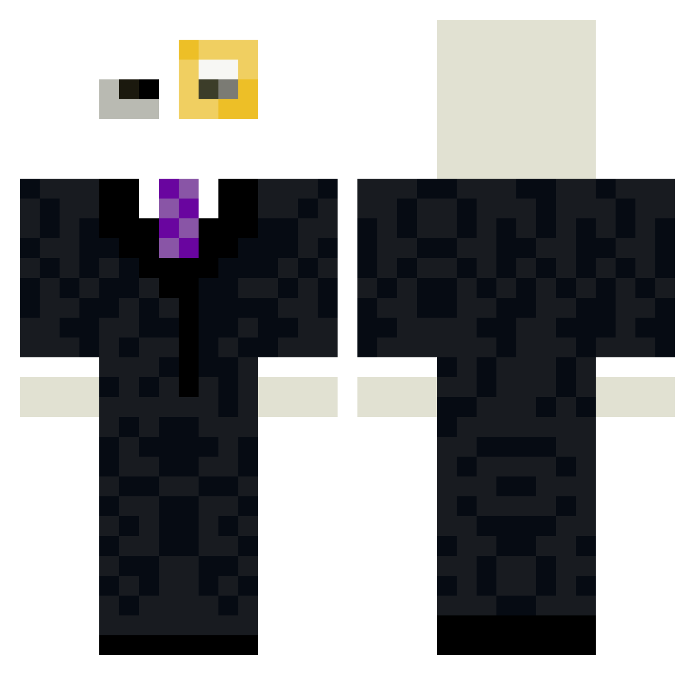 CreYoZen Minecraft skin, front and back view