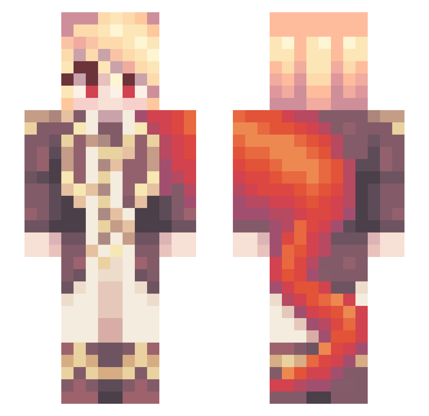 Lulislayer Minecraft skin, front and back view