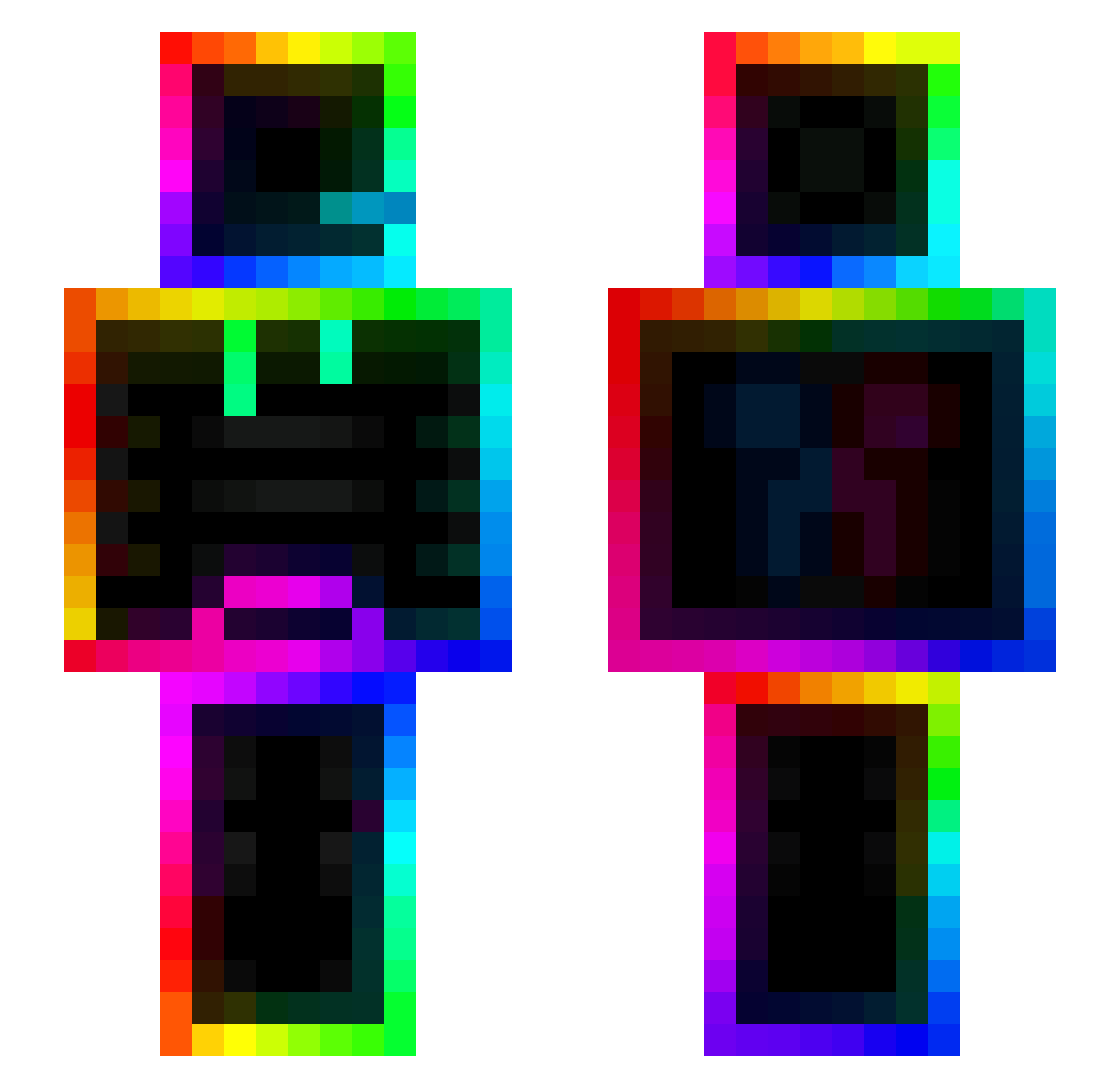math1007 Minecraft skin, front and back view