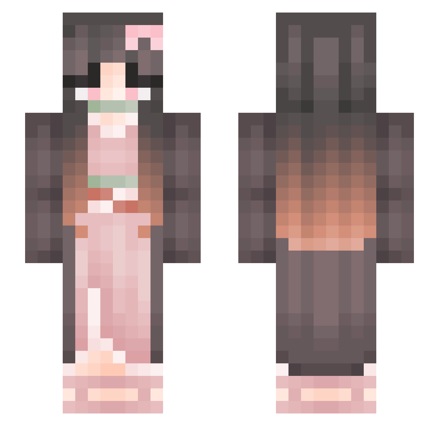 Bunchie Minecraft skin, front and back view