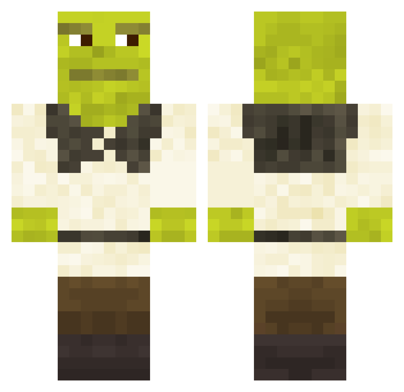 zaffers Minecraft skin, front and back view
