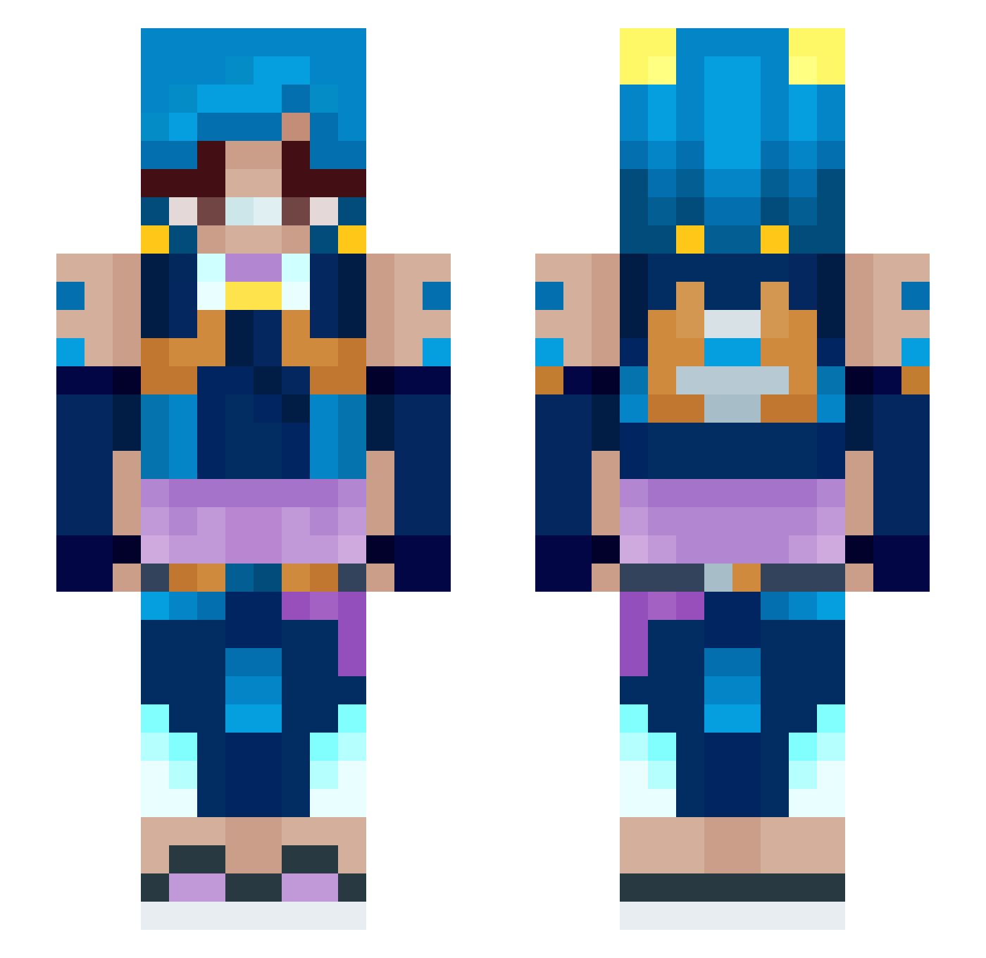 mongolooo Minecraft skin, front and back view