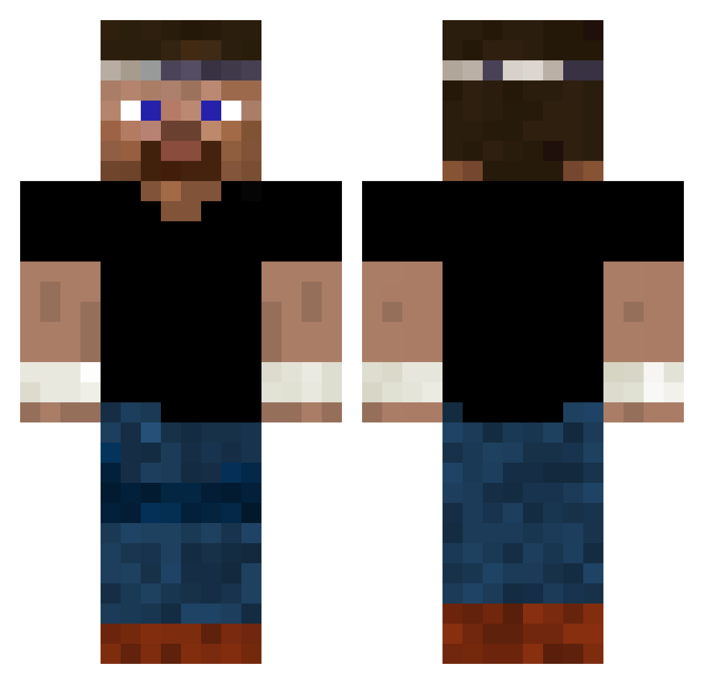 Focused4 Minecraft skin, front and back view