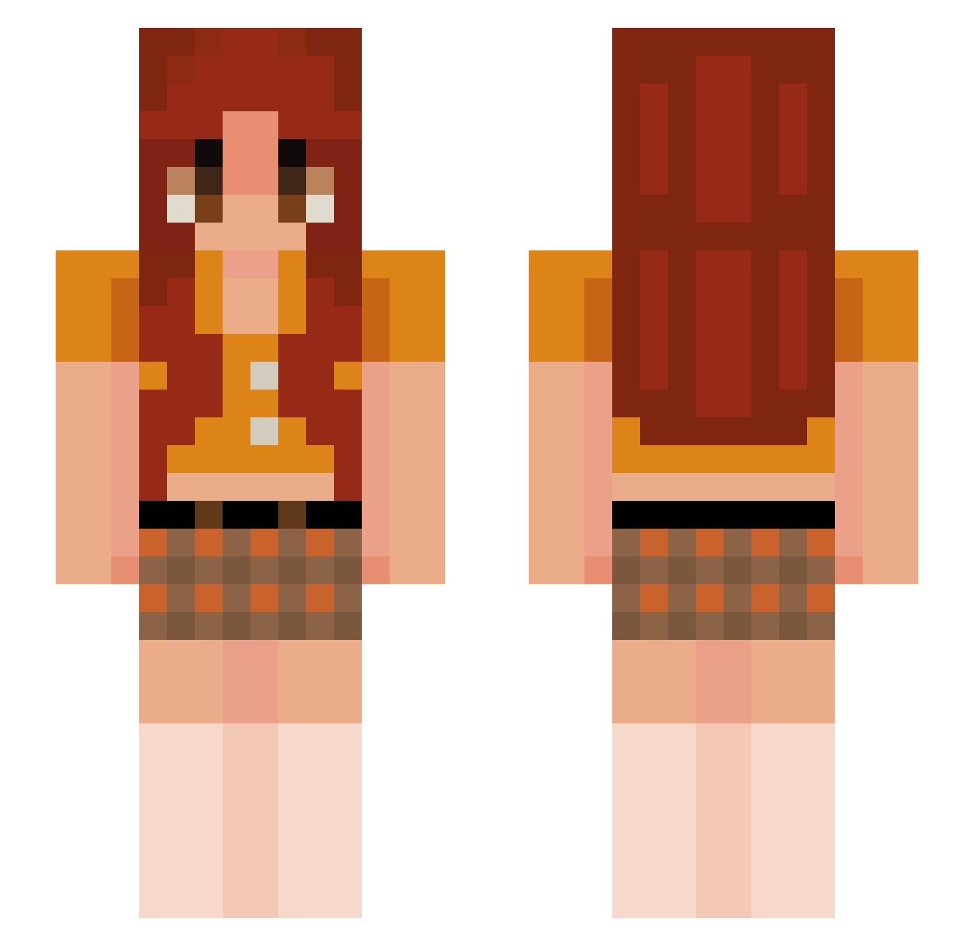 Gantaz Minecraft skin, front and back view