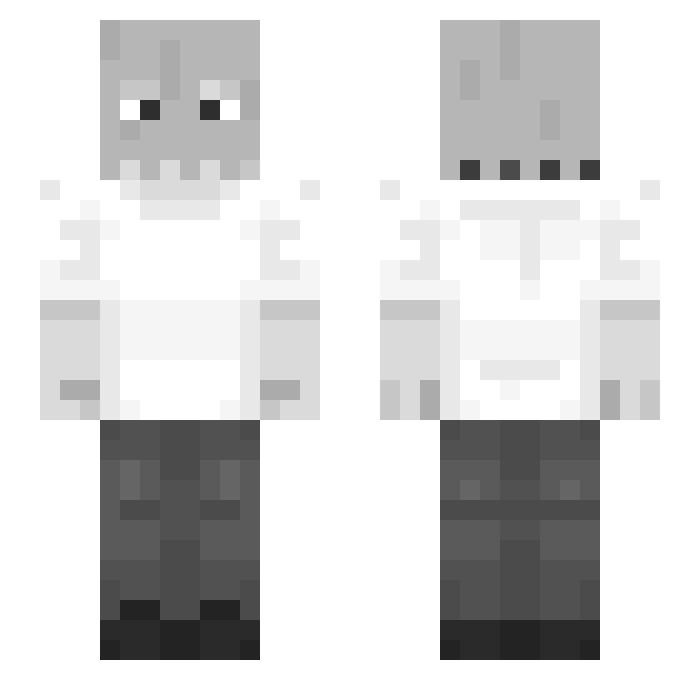 JustAtlas Minecraft skin, front and back view