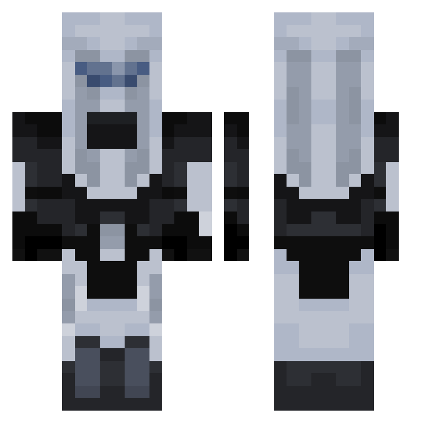 Exonivix Minecraft skin, front and back view