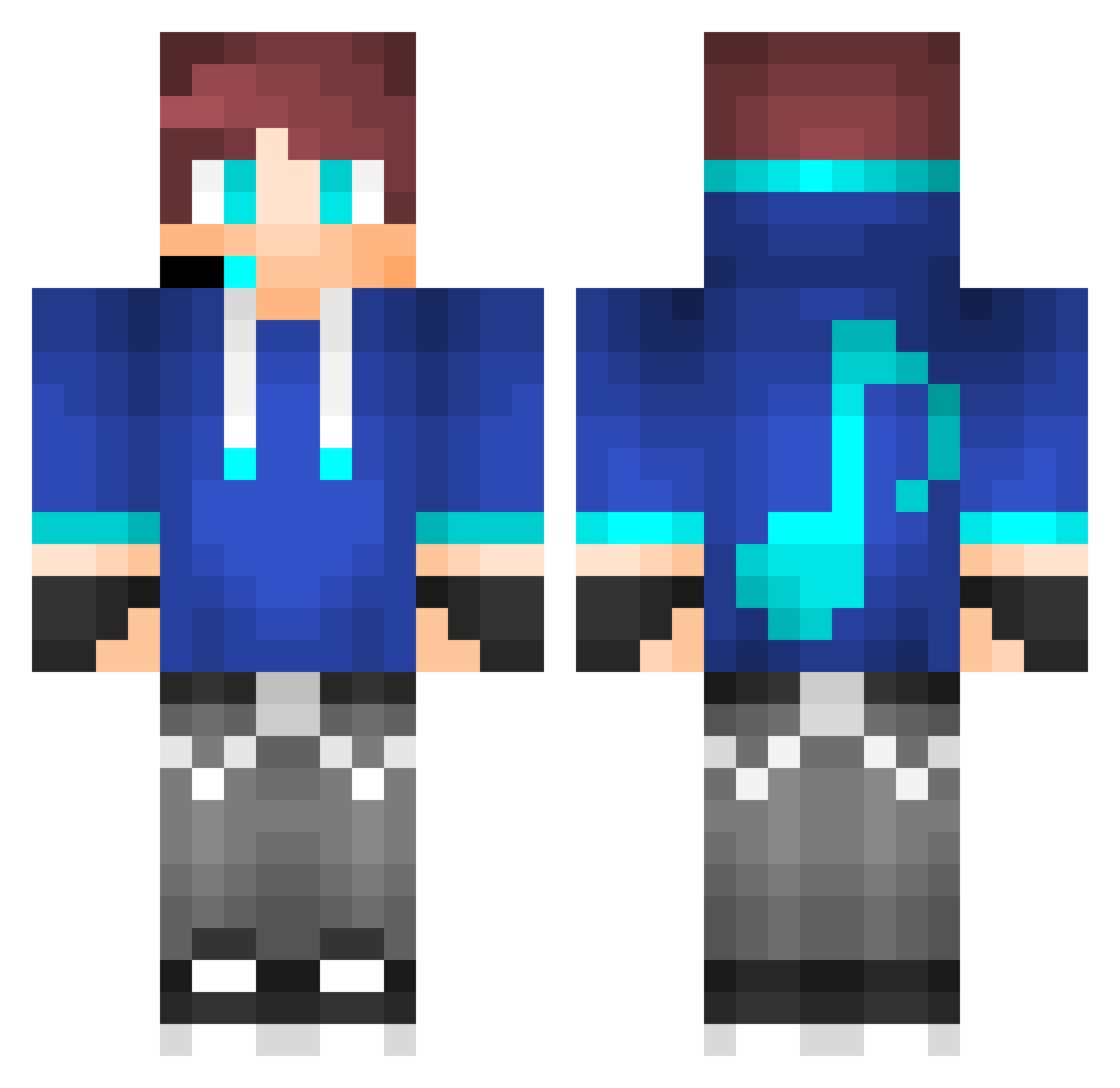 PiErDzIoChv2 Minecraft skin, front and back view