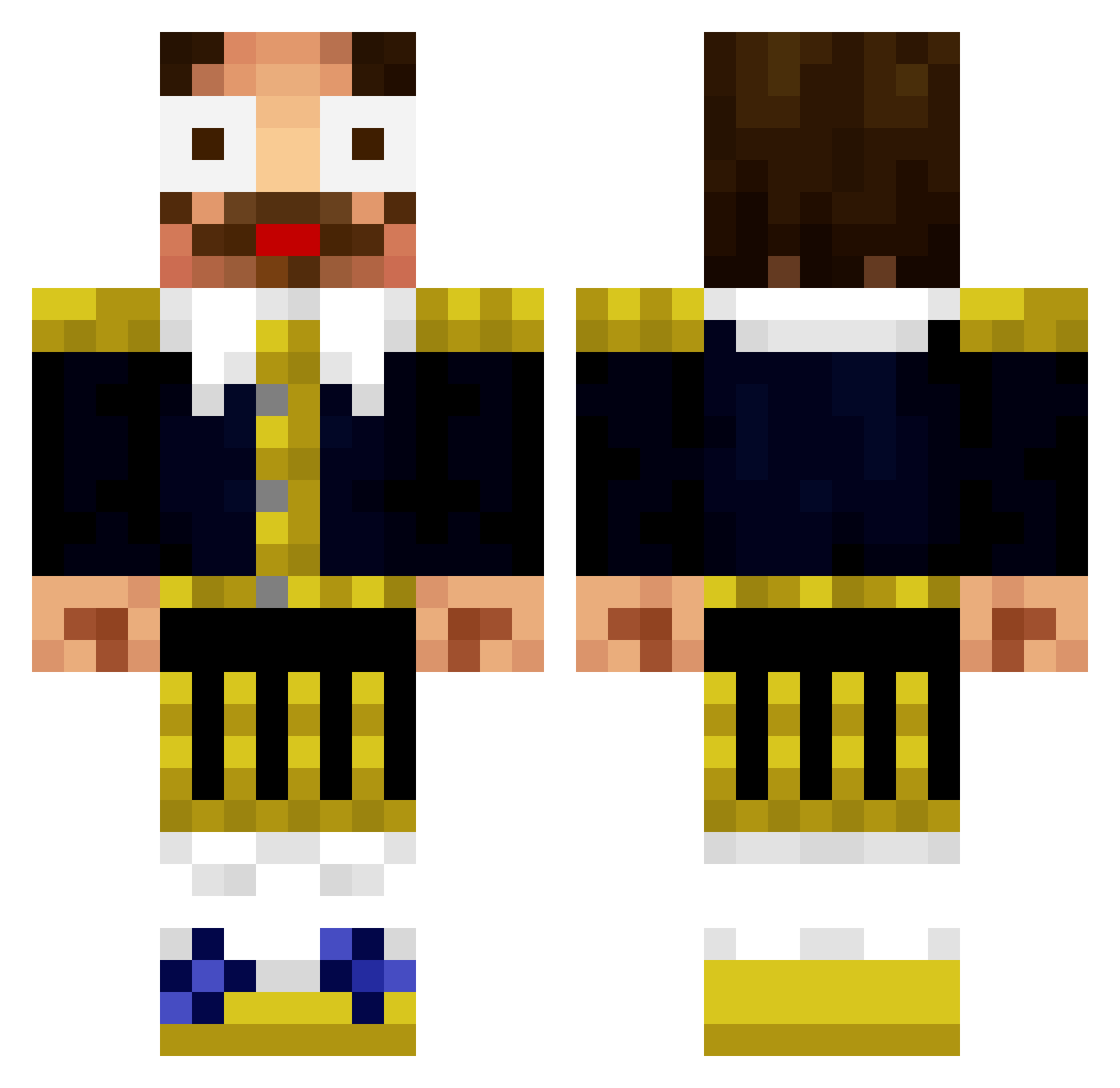 Cam_Camm Minecraft skin, front and back view