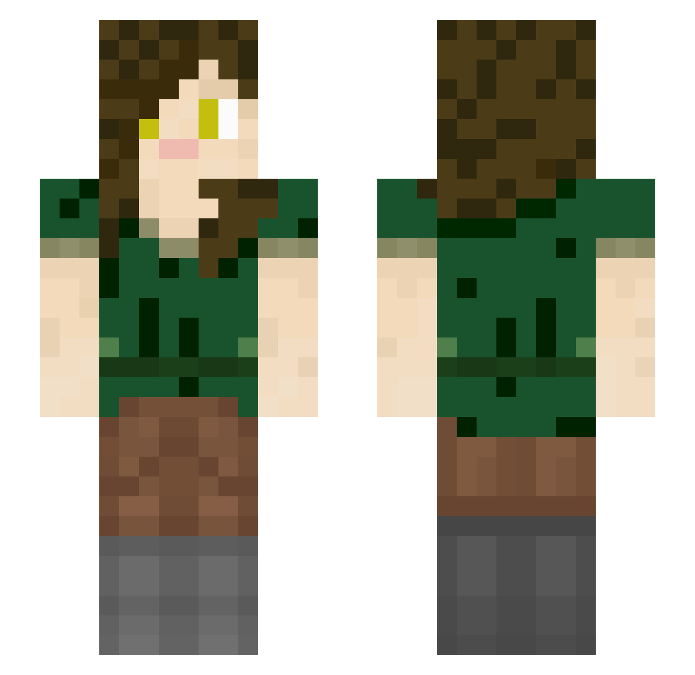 MelodyQuill Minecraft skin, front and back view