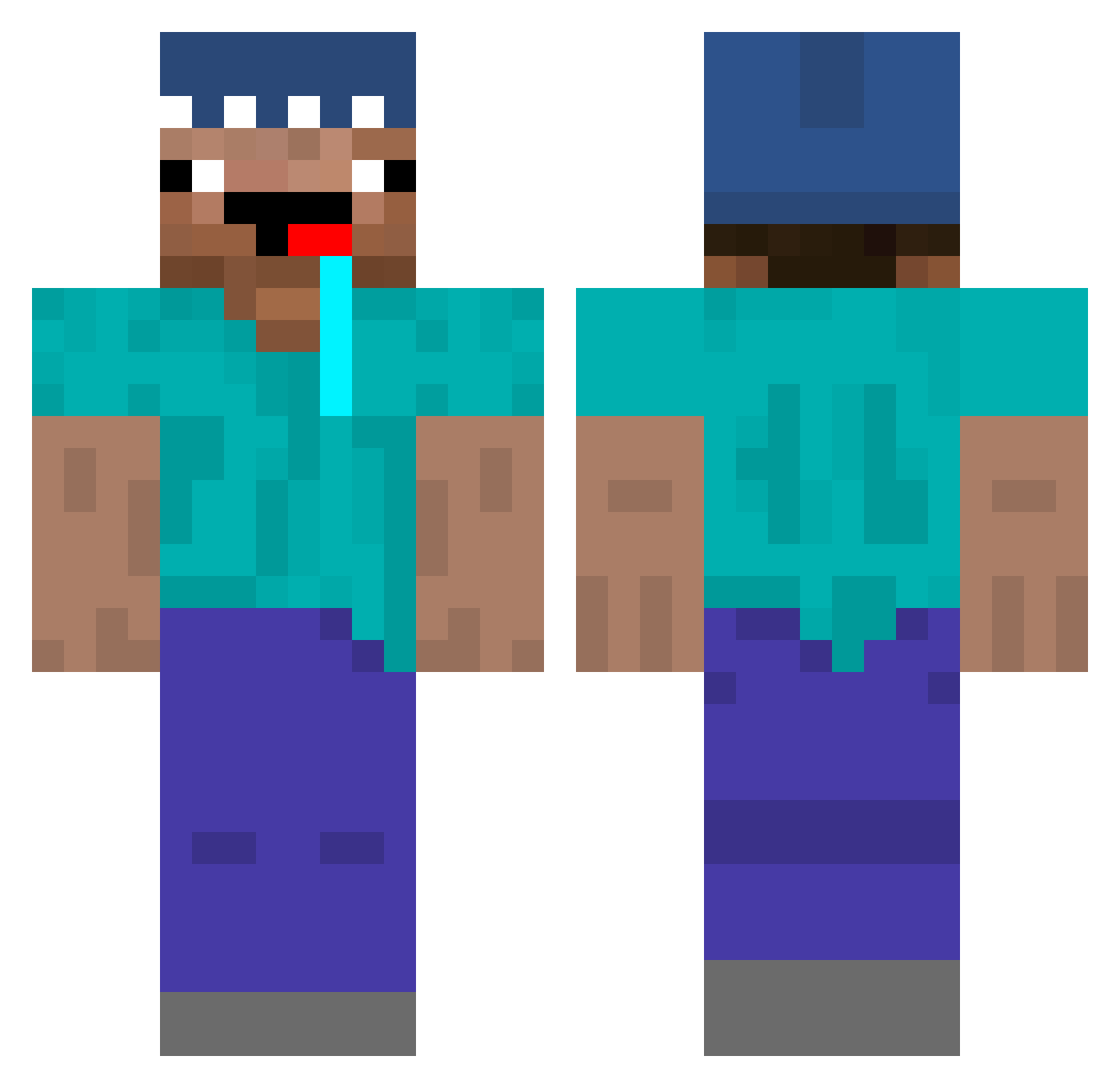 GaiBeiZi Minecraft skin, front and back view